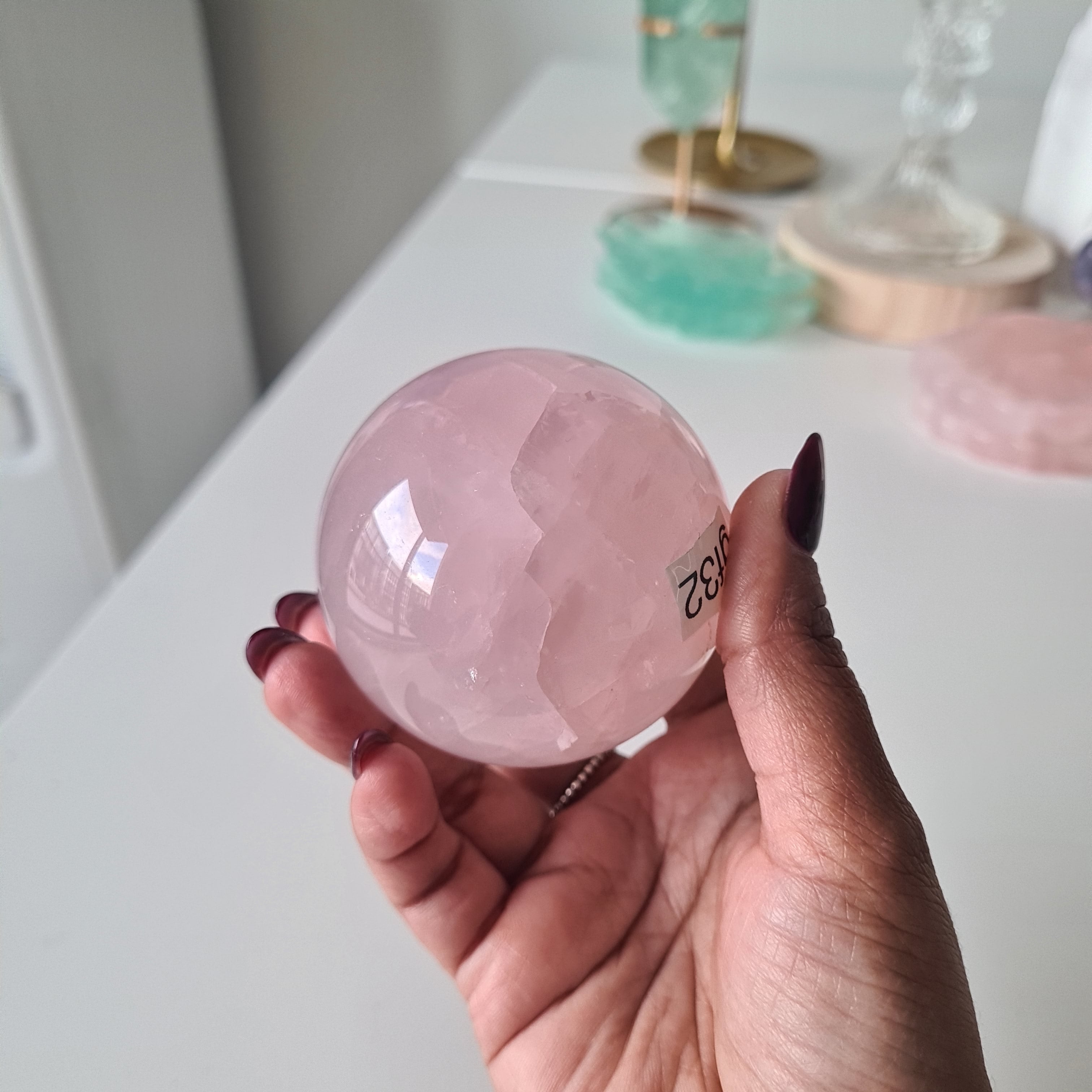 Rose Quartz | Crystal Orb with stand | 339 g