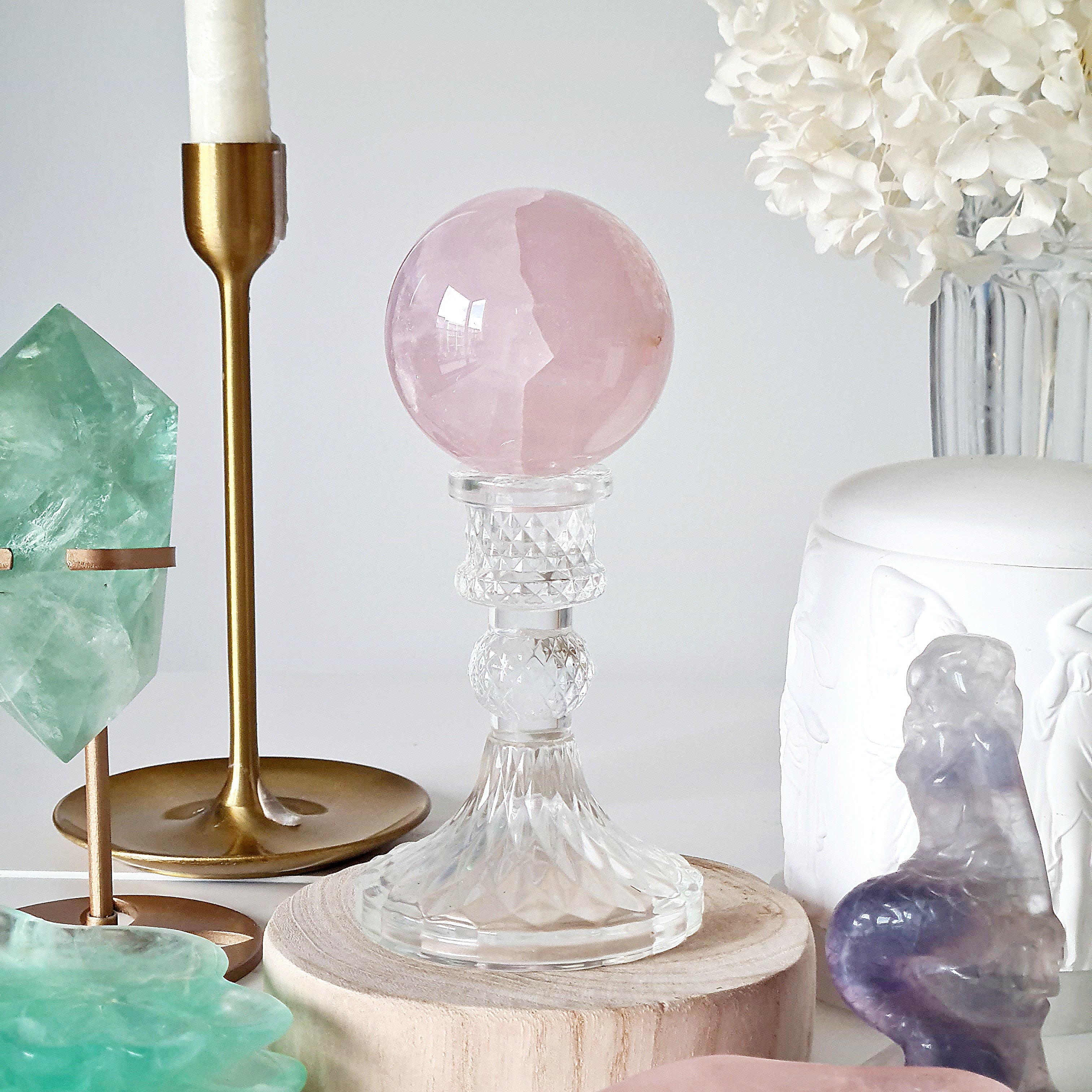 Rose Quartz | Crystal Orb with stand | 339 g