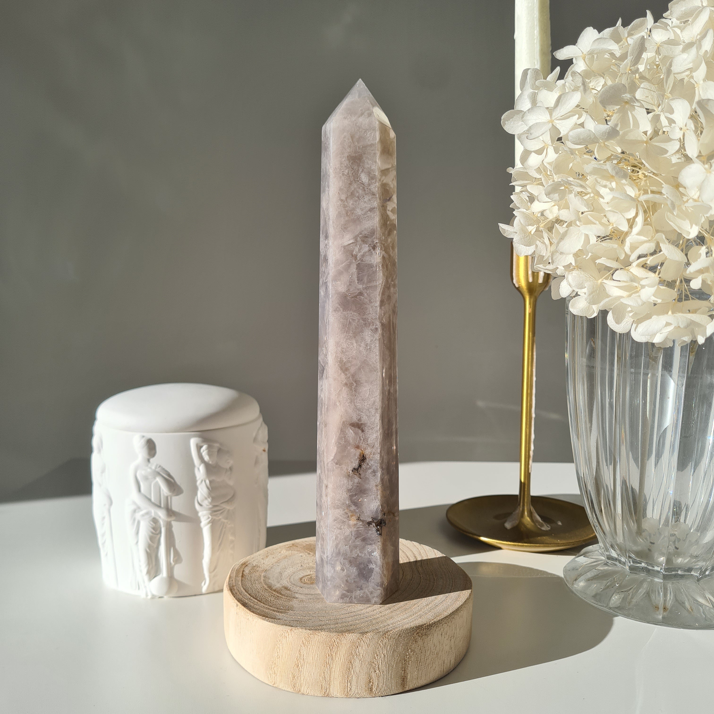 Blue Rose Quartz Tower | A |528 g