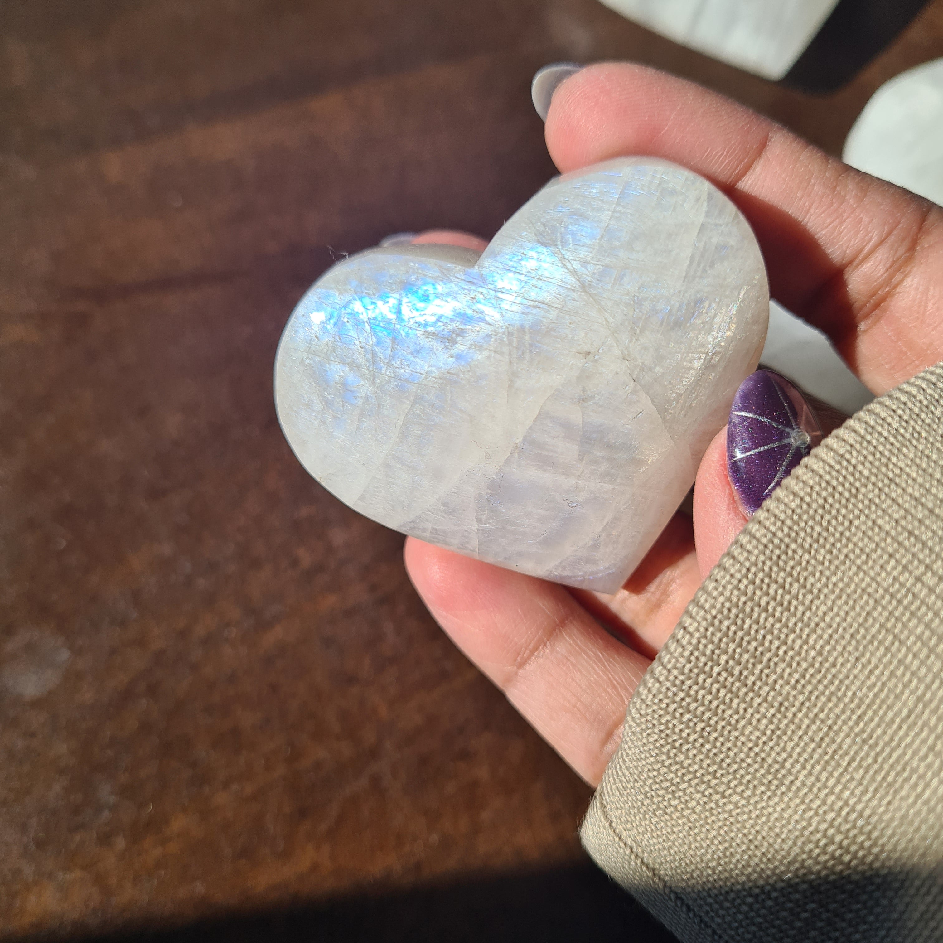 Moonstone 🌙 Heart with stand | A