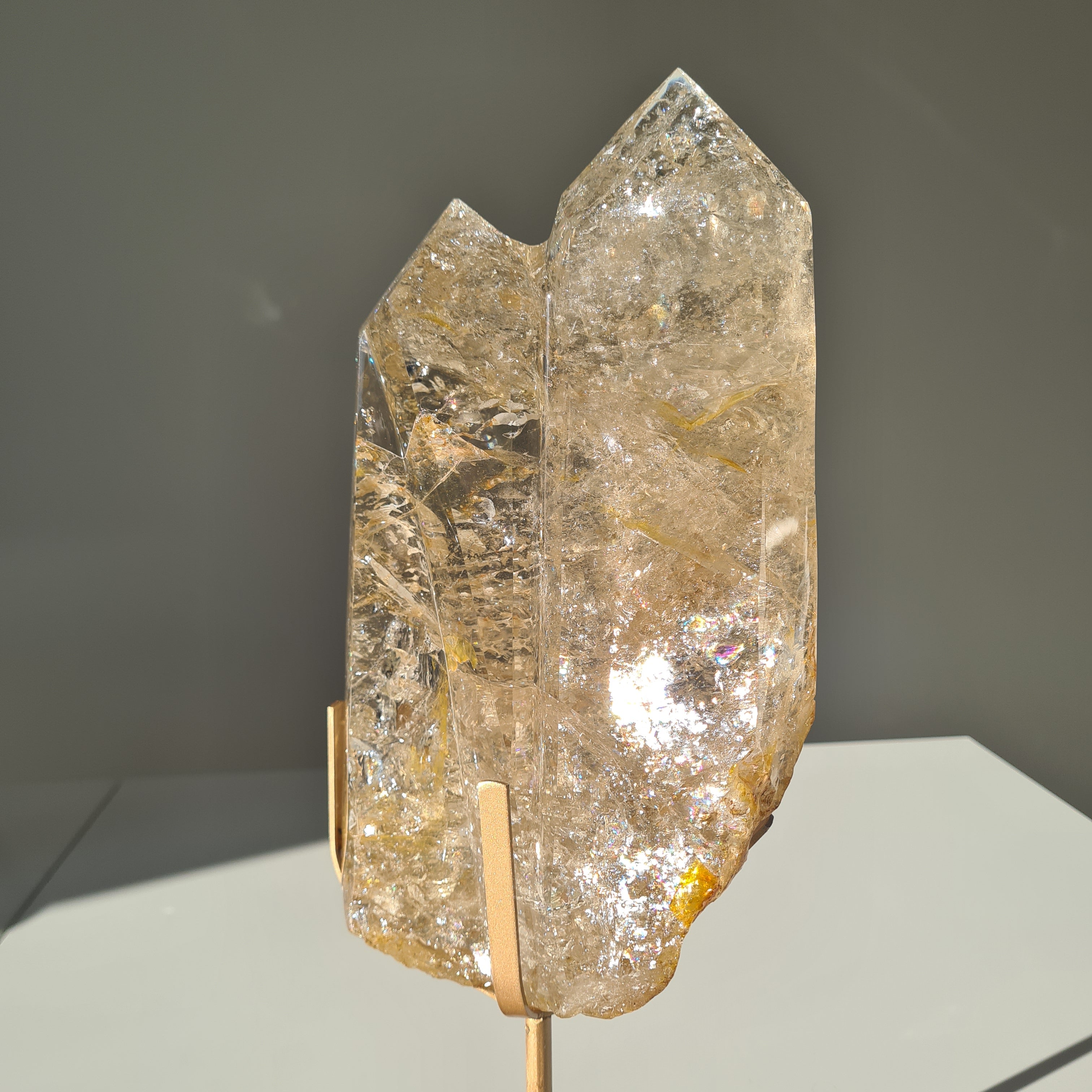 Citrine Cathedral Statement Piece on Stand | 32.5 cm with stand