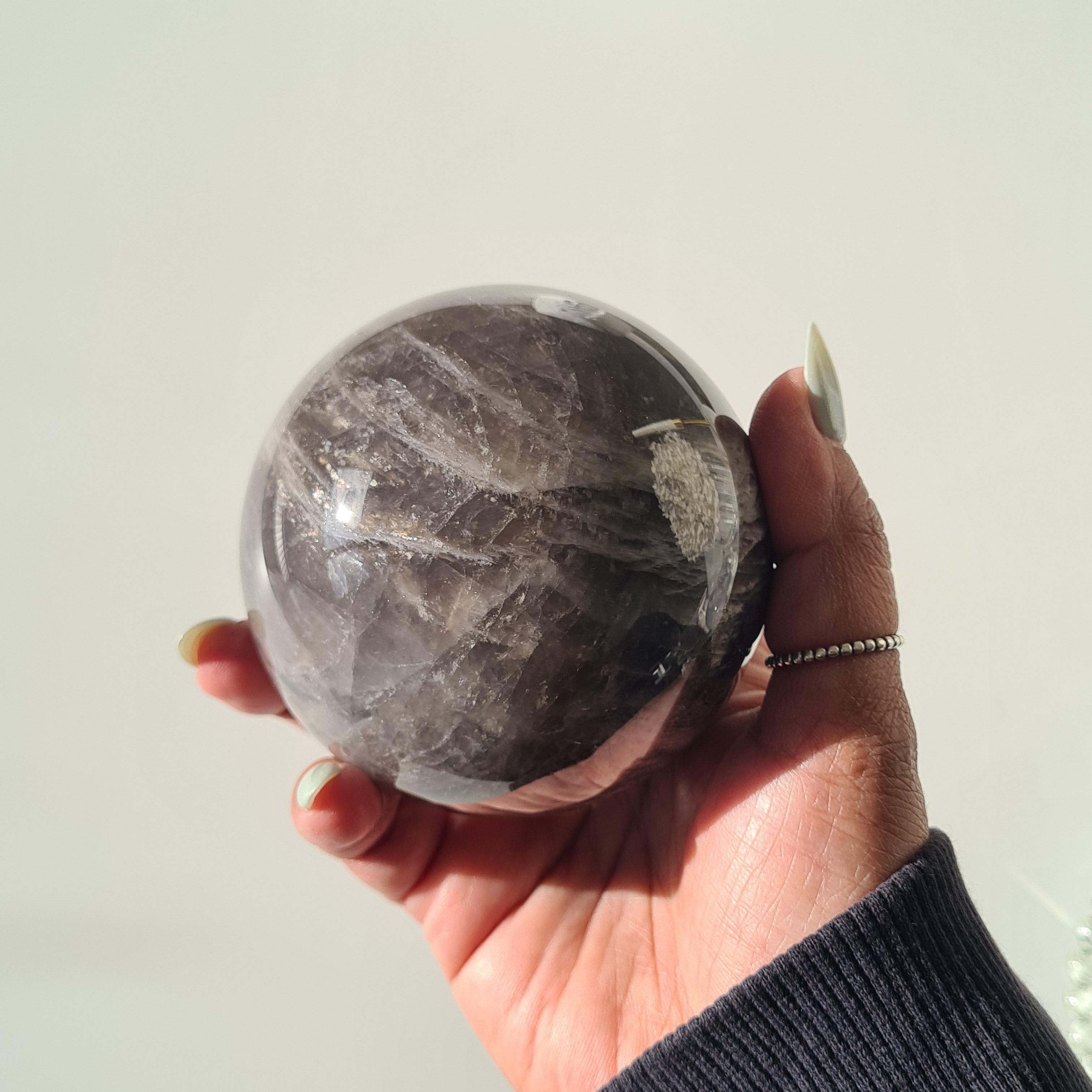 Blue Rose Quartz Sphere with stand | D | 630 g