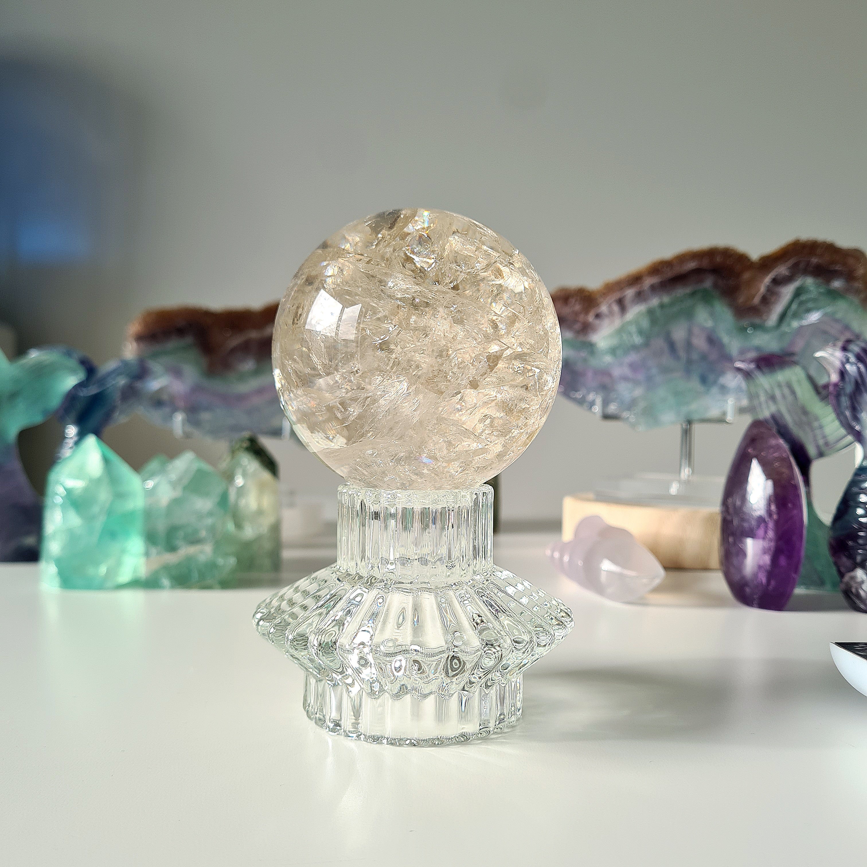 Smokey Citrine Sphere with stand | 490g | 1A