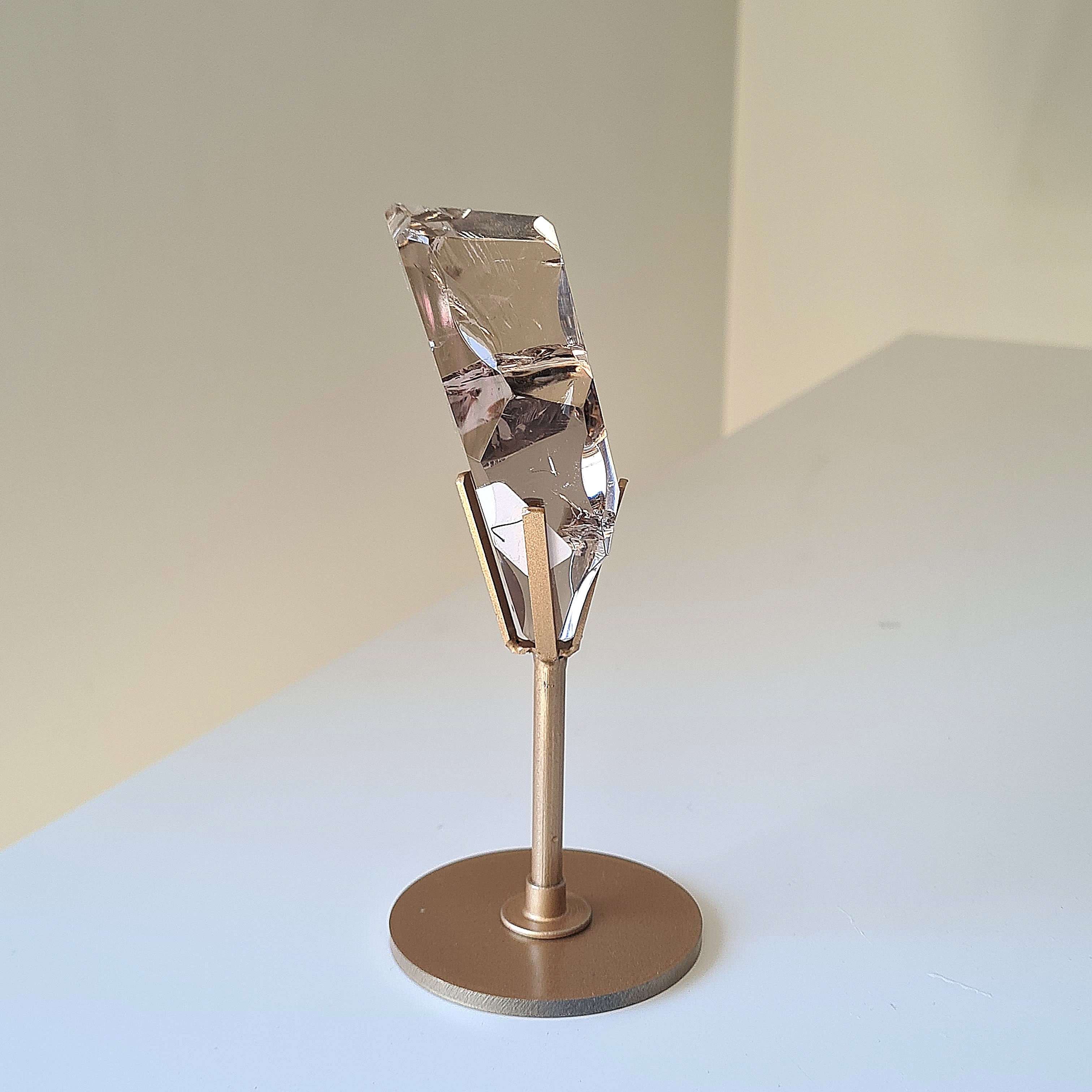 Gemmy Smokey Quartz on Custom Stand | Appx 7.8 cm gem