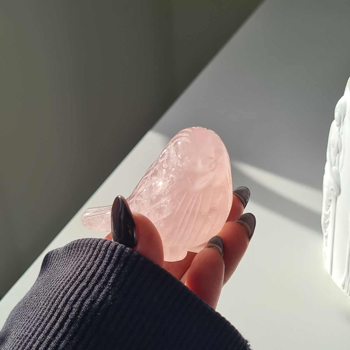 Rose quartz Crystal Bird