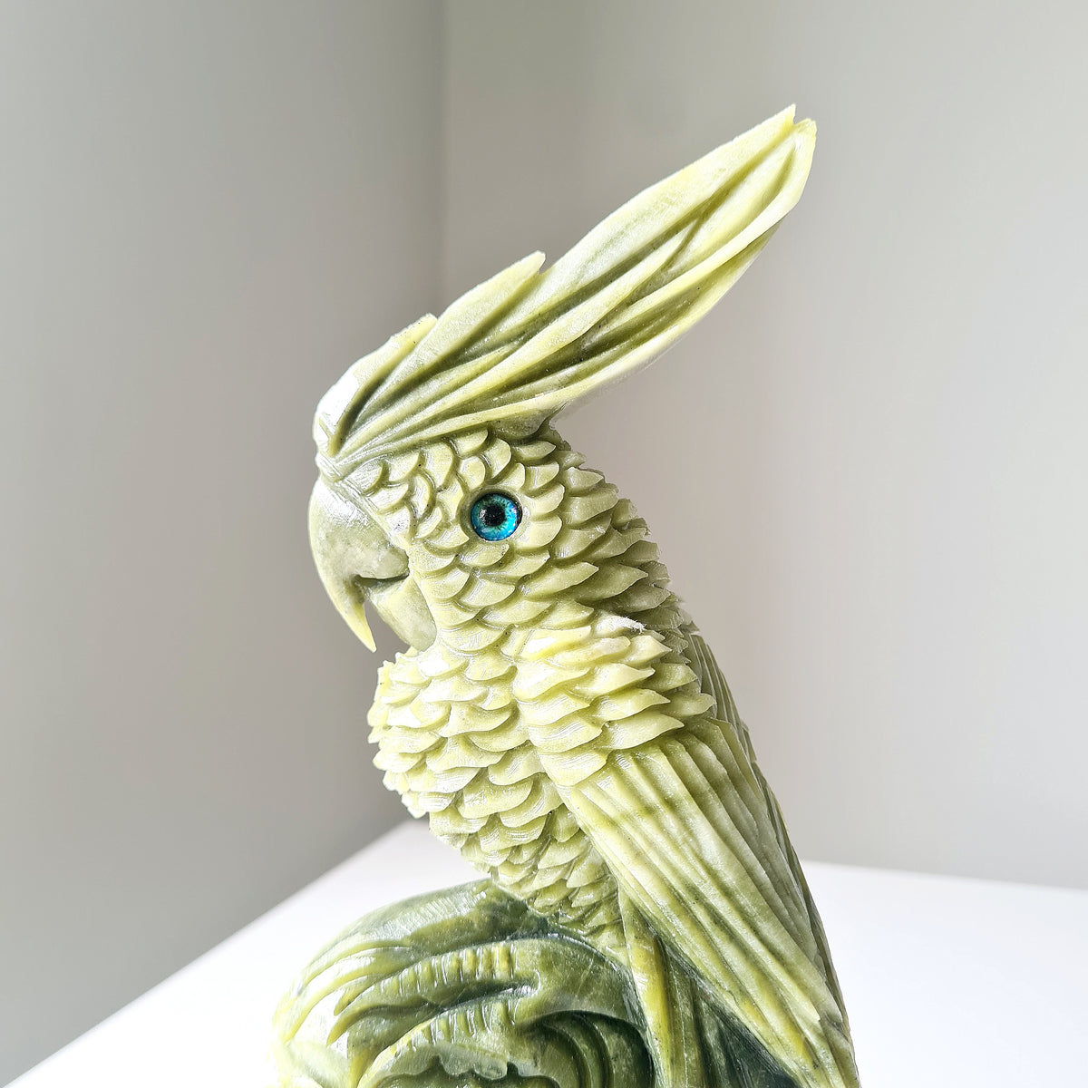 Jade Crystal Bird | 25 cm tall | Handcarved