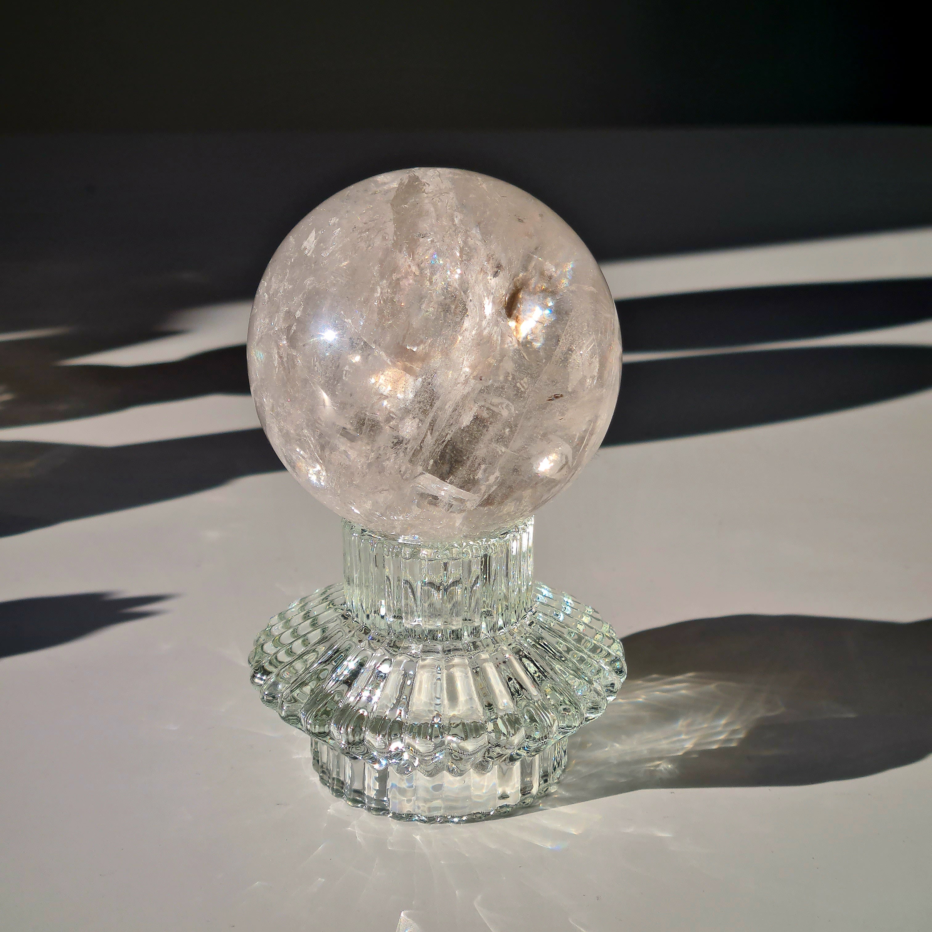 Clear Quartz Sphere With Stand | 7.3 cm