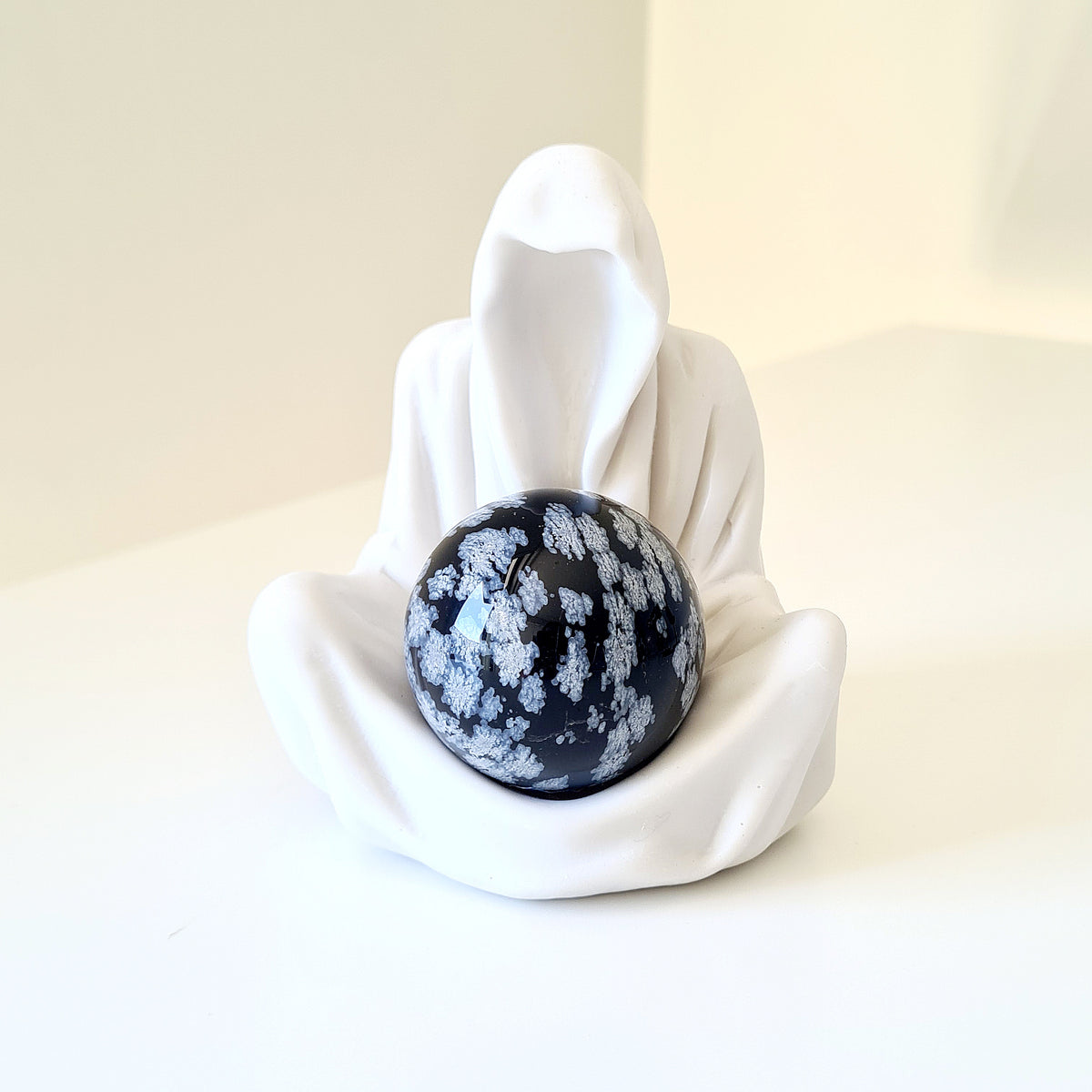 Gate Keeper with Snowflake Obsidian Sphere