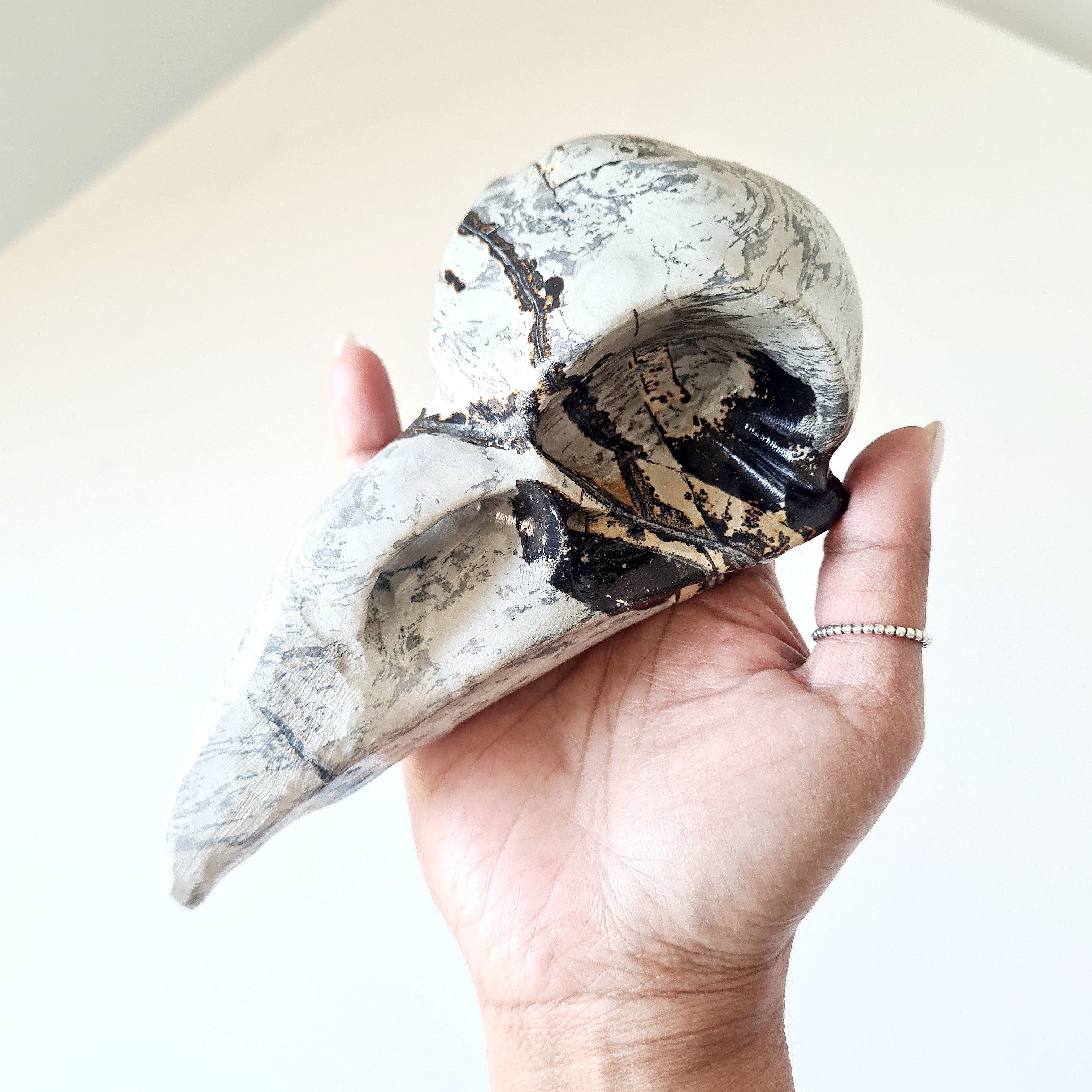 Mystic Picture Jasper Raven Skull | 14 cm | 400 g