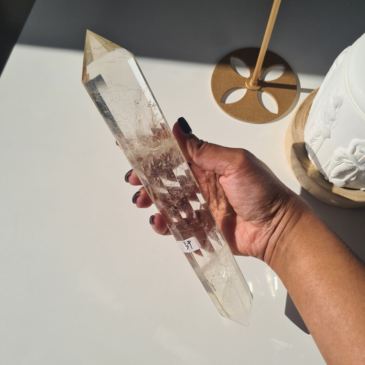 Citrine Vogel on stand | 23.5 cm