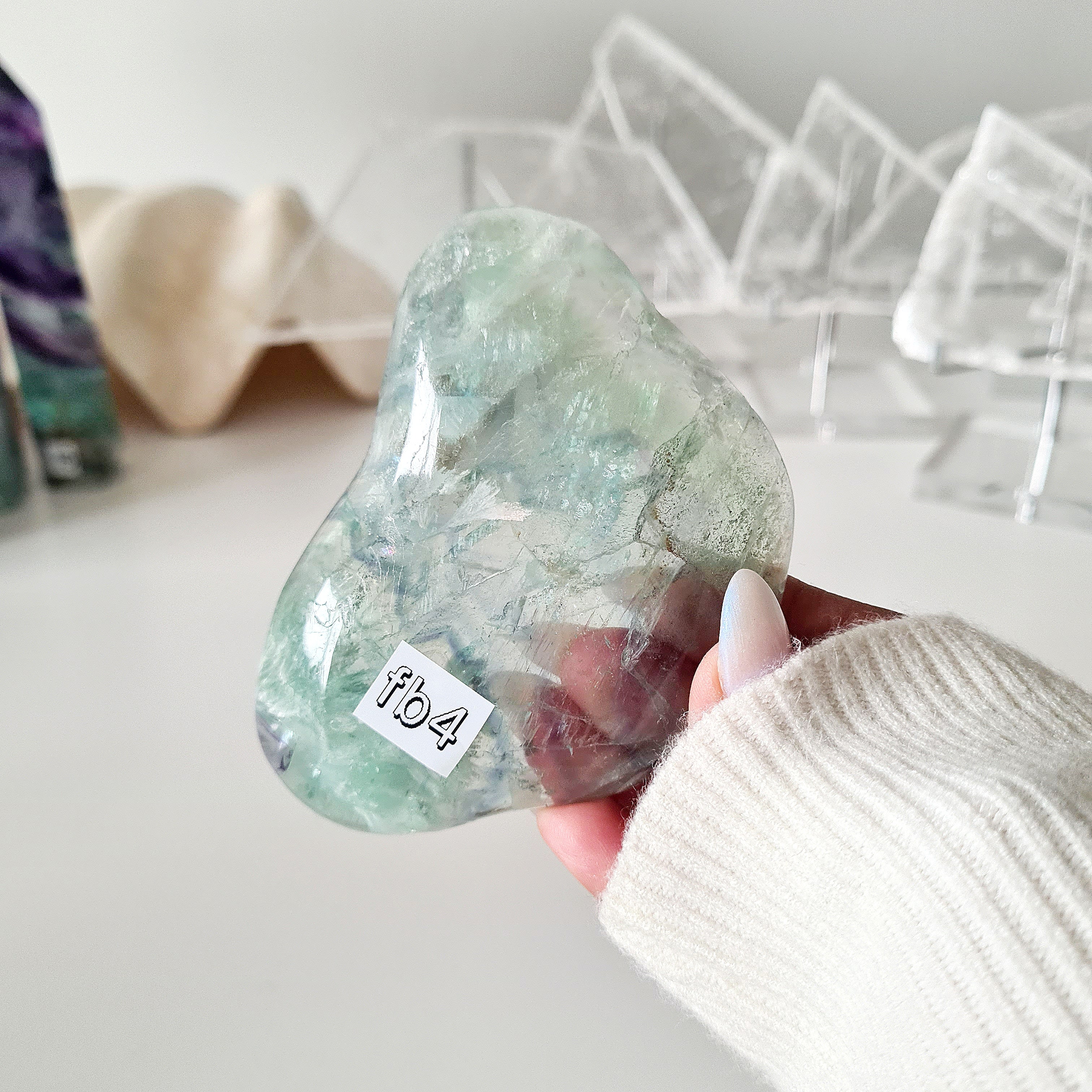 Feather Fluorite Crystal Bowl | fb4 | 124 g