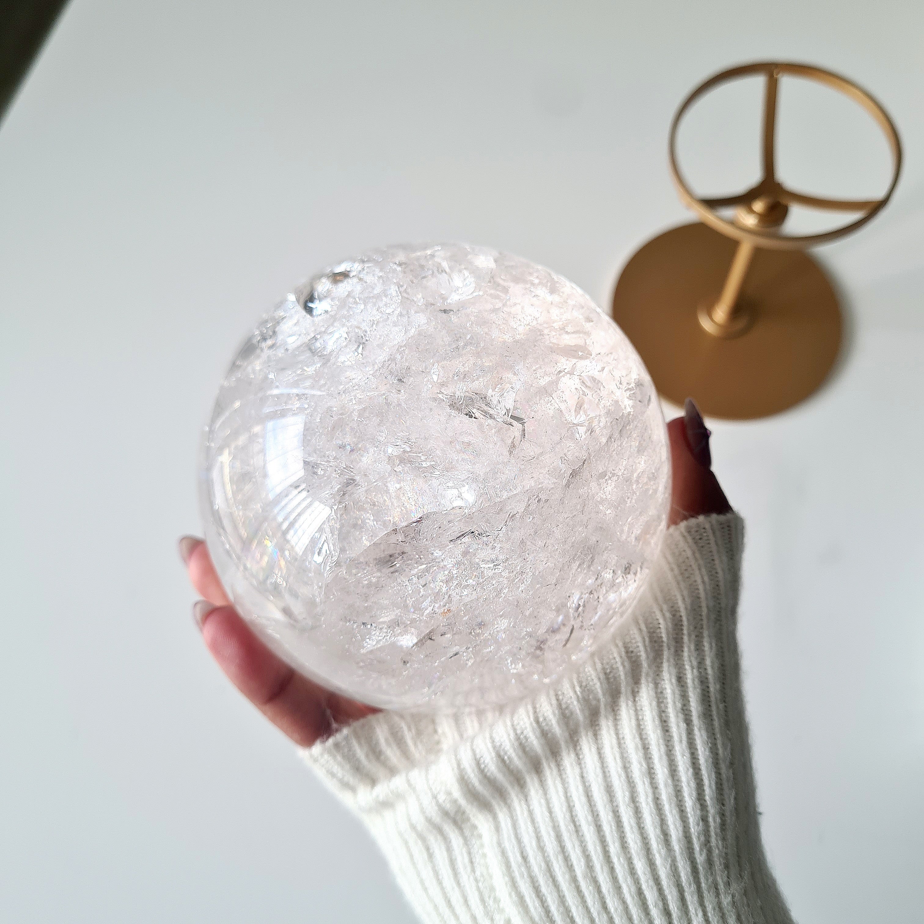 Quartz Sphere With Custom Stand | 1.3 kg | 9.4 cm