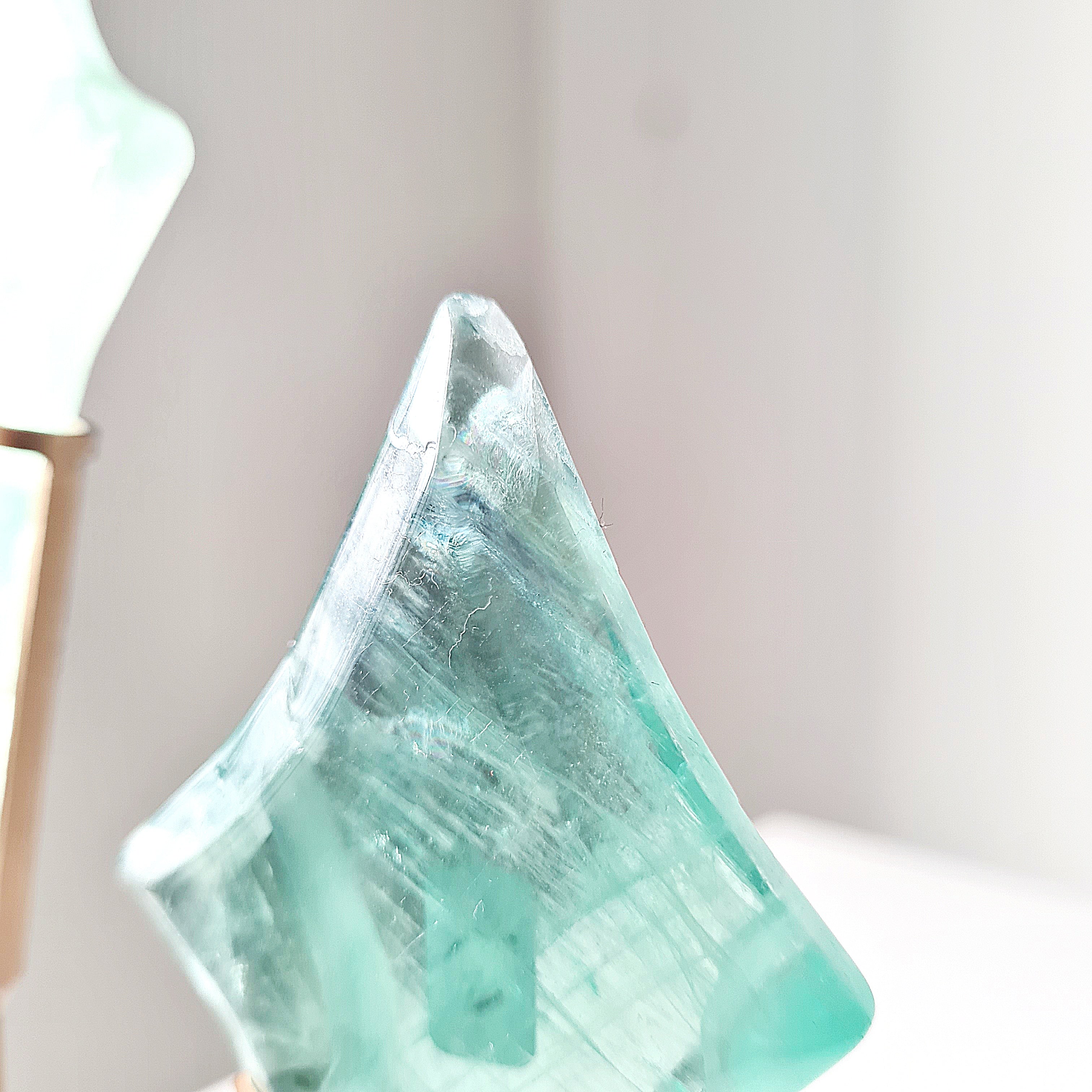 Fairytale Fluorite Stars 🌟 On Stand | Apple Green in naked eyes | Appx 28 cm tall with stand