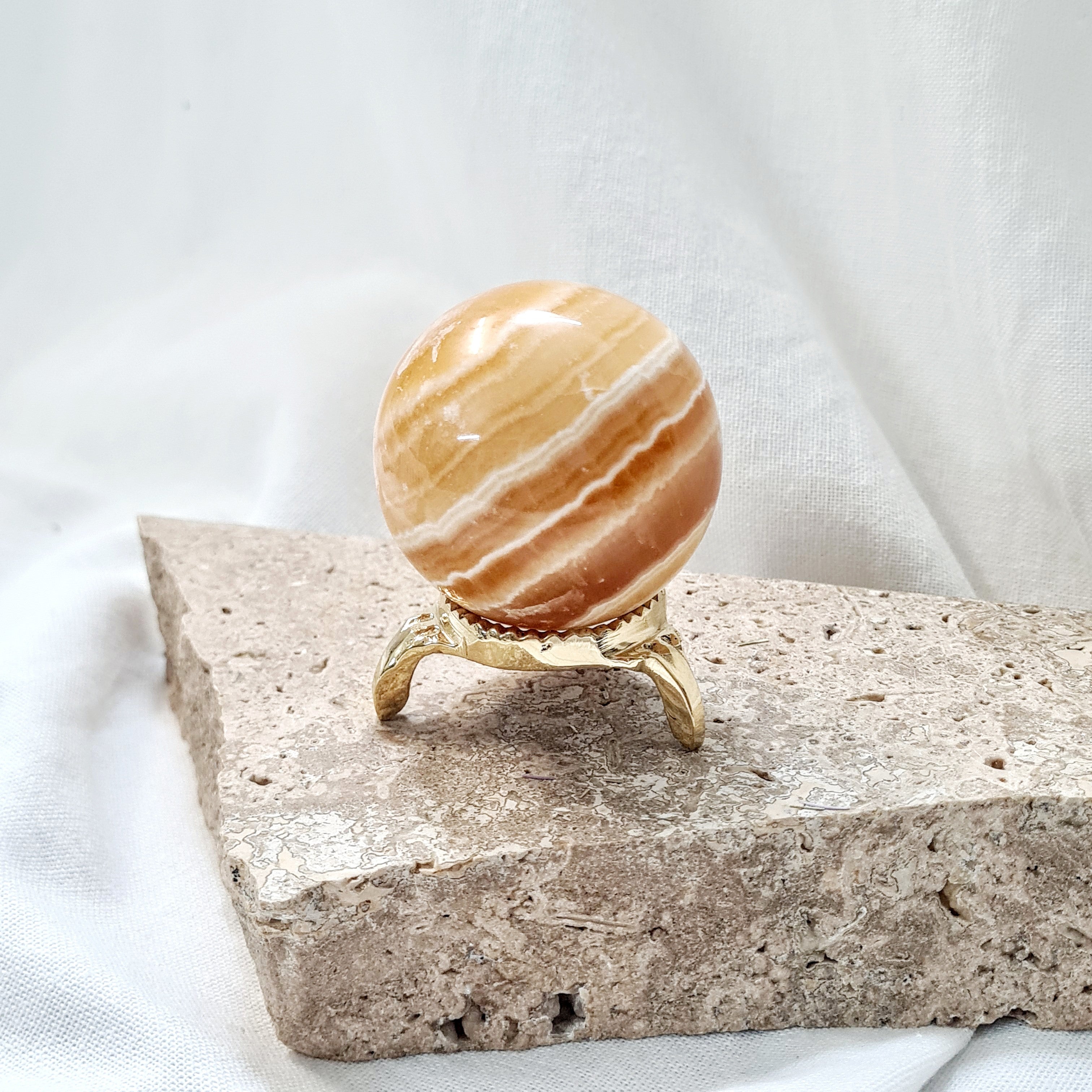 Orange Calcite 🍊 with brass stand | 162 g