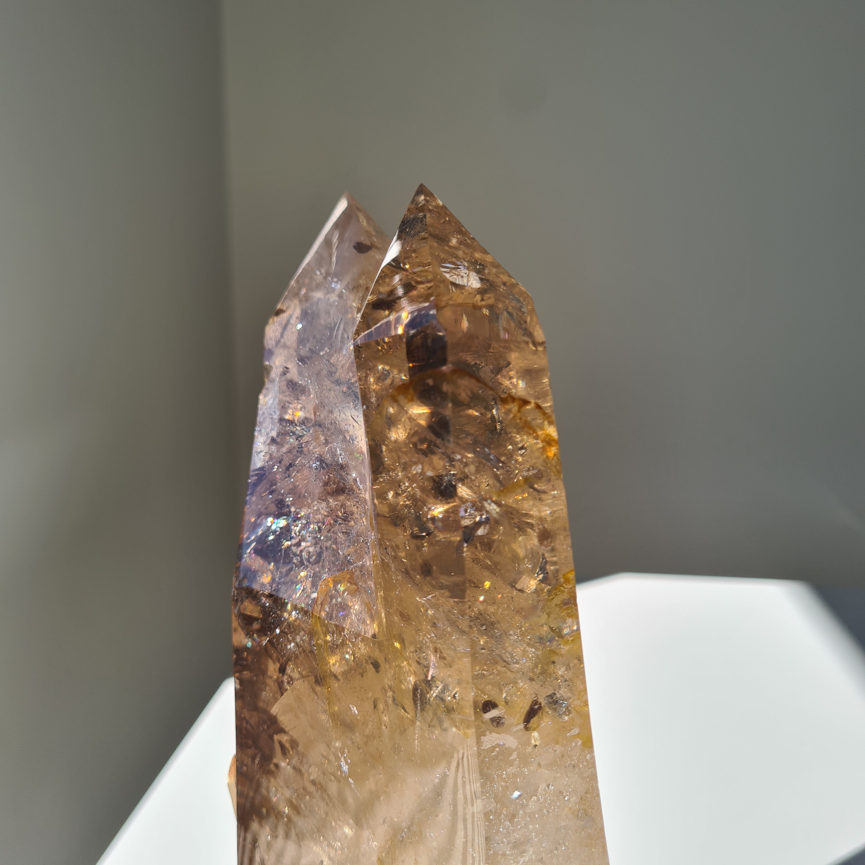 Smokey Citrine Cathedral With Stand| 1.9 kg | Appx 30 cm tall with stand