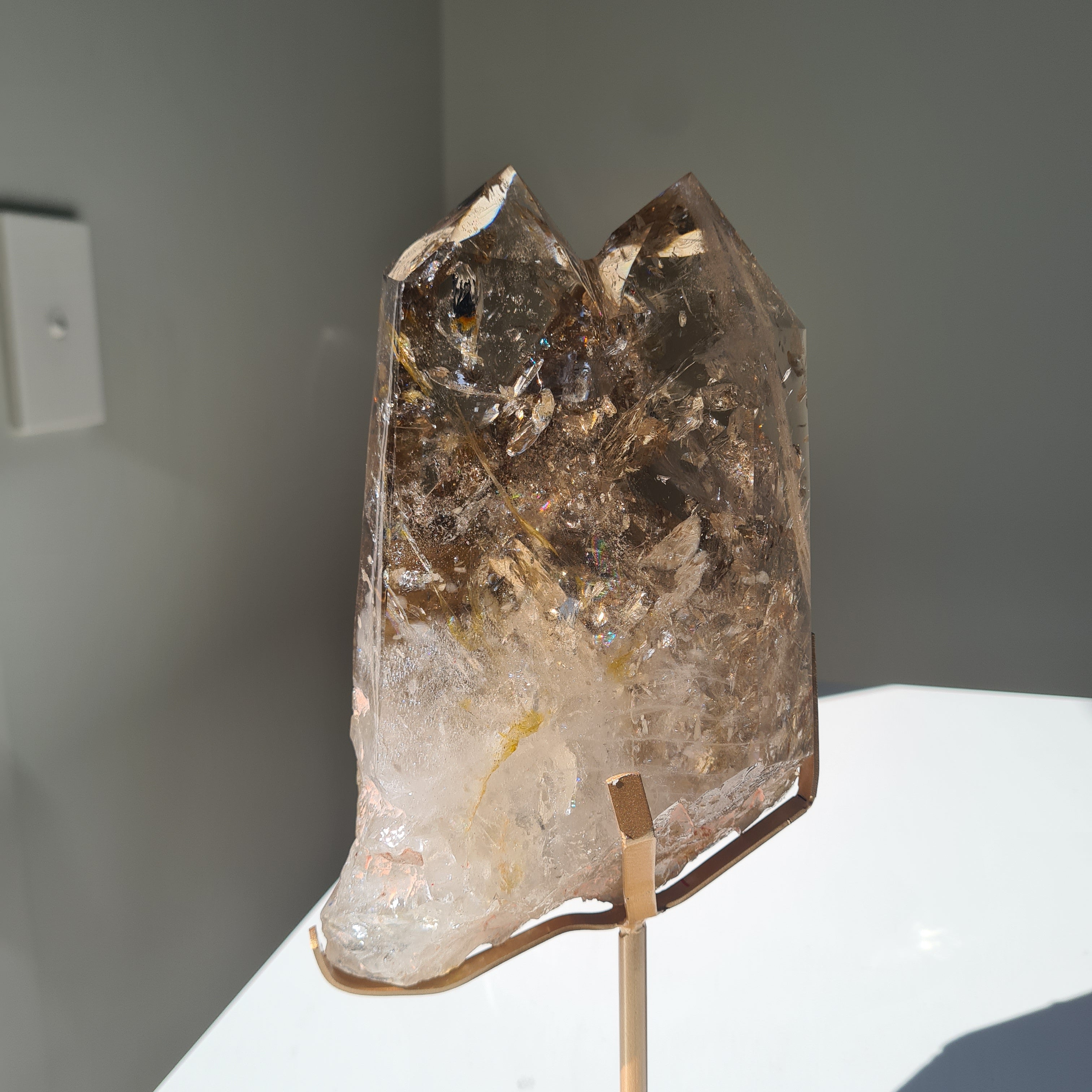 Smokey Citrine Cathedral With Stand| 1.9 kg | Appx 30 cm tall with stand