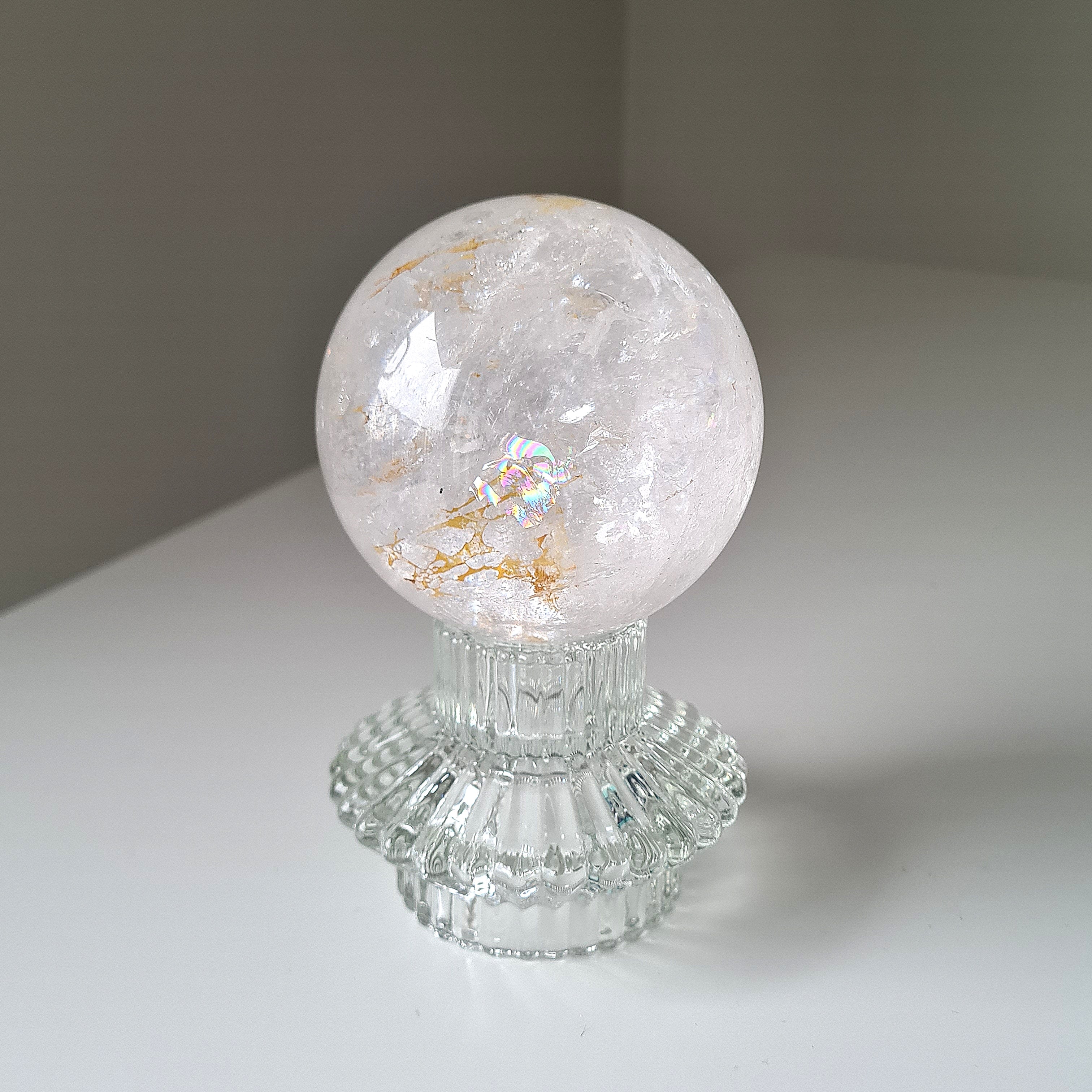 Clear Quartz Sphere With Stand | 7.4 Cm Sphere