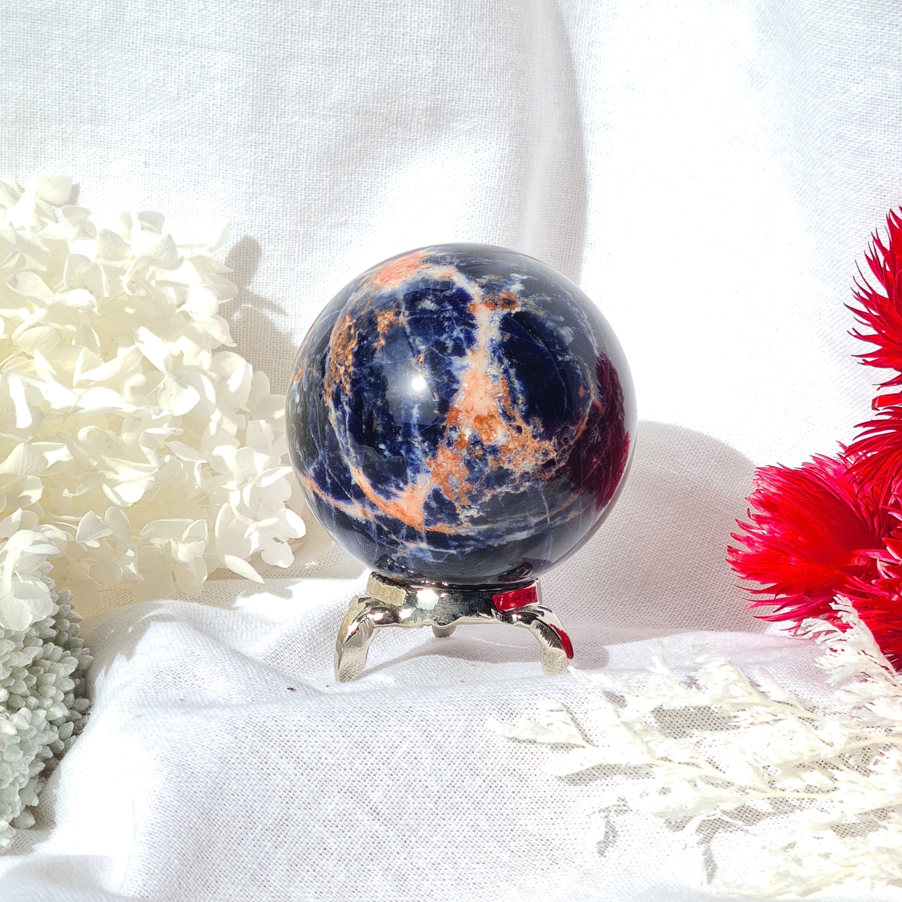 Blue Sodalite Sphere With Stand