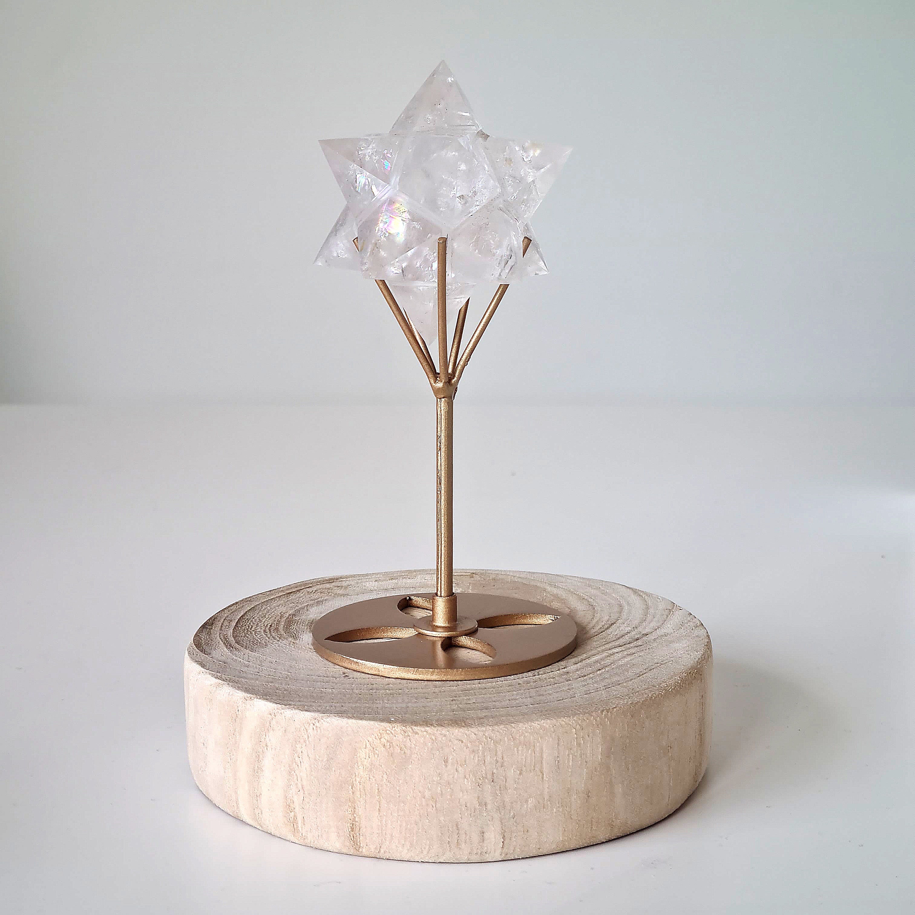 Clear Quartz Merkabah with stand  | A