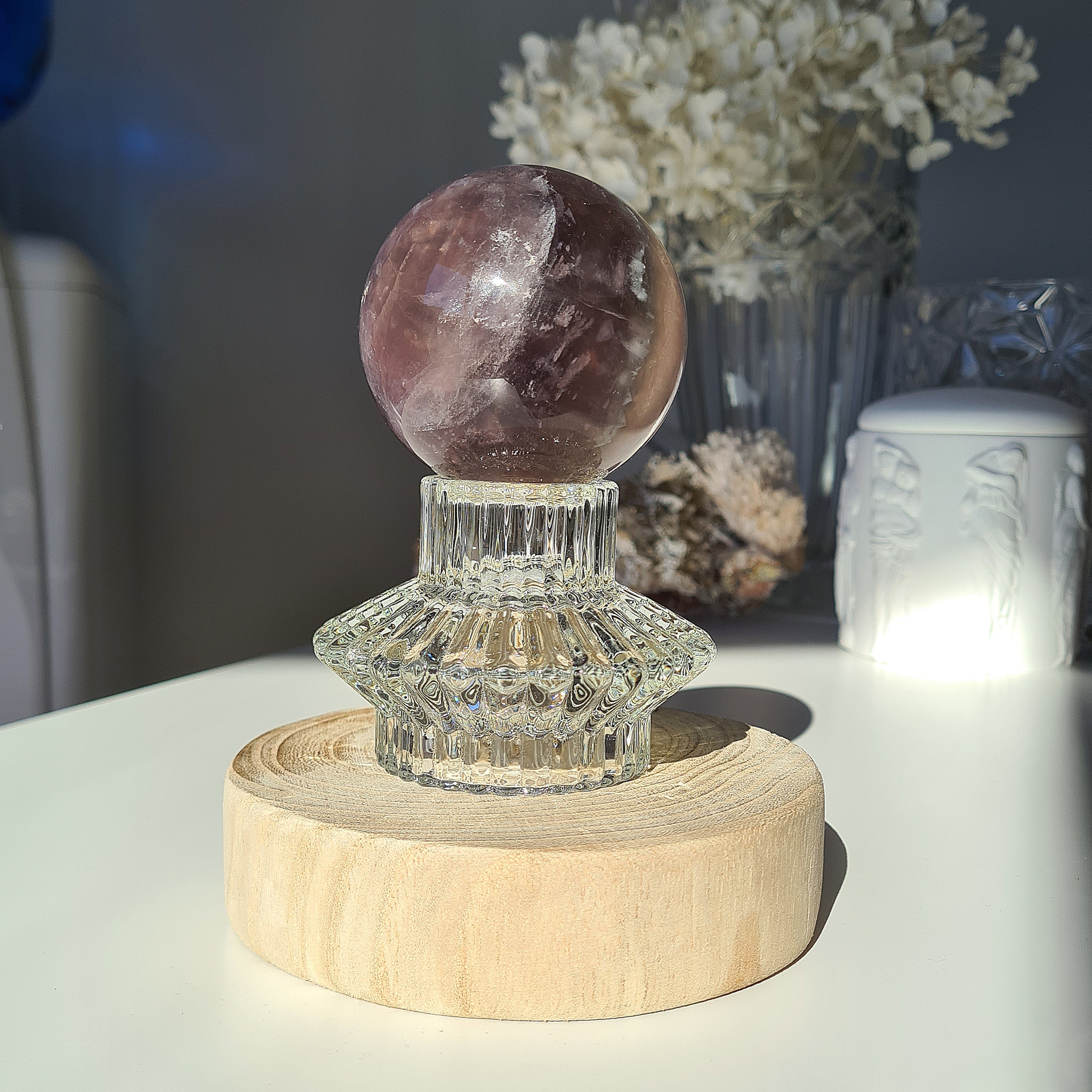 Mica Fluorite Crystal Sphere With Stand | 429 g
