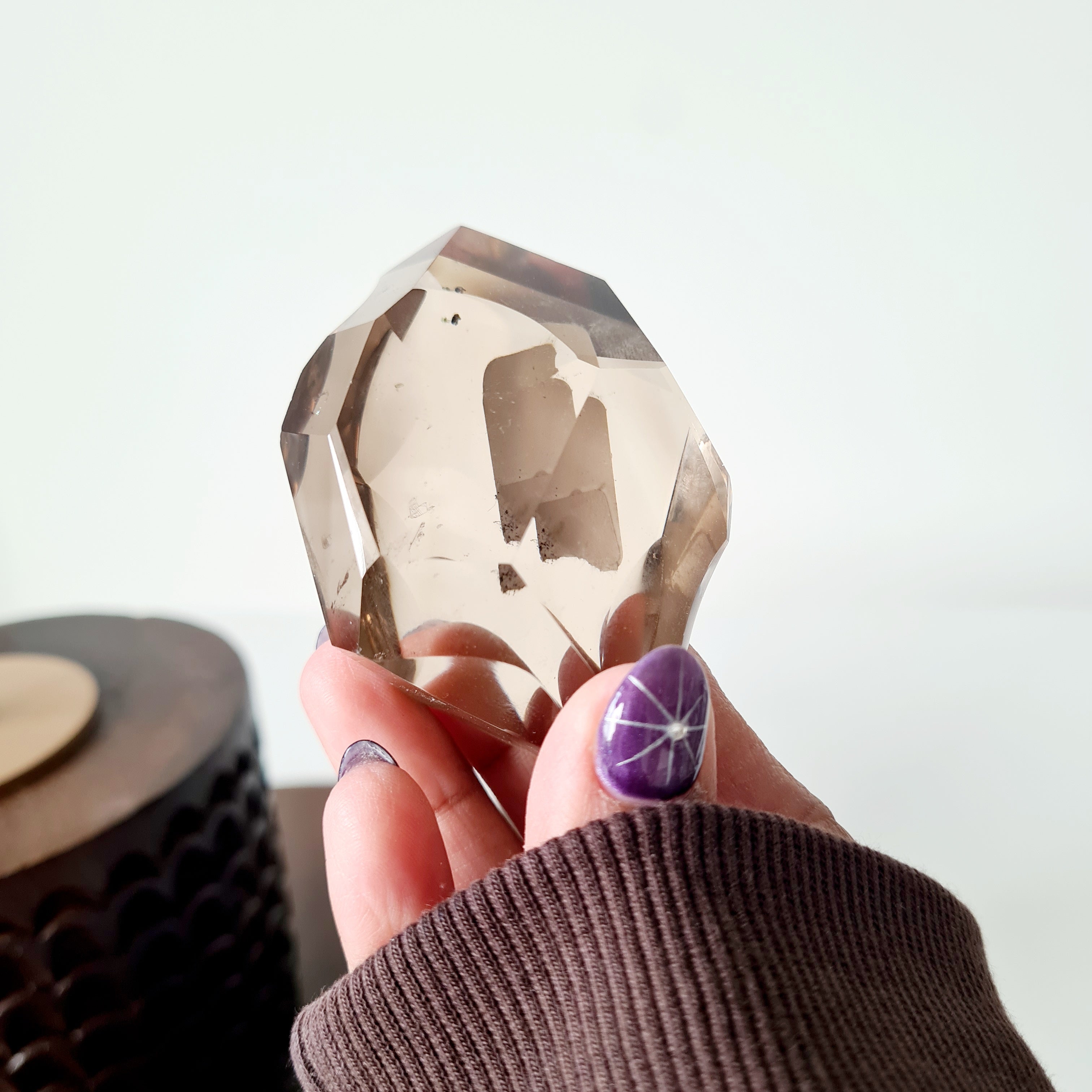 Smokey Quartz Free form on stand | 12 cm tall with stand | C