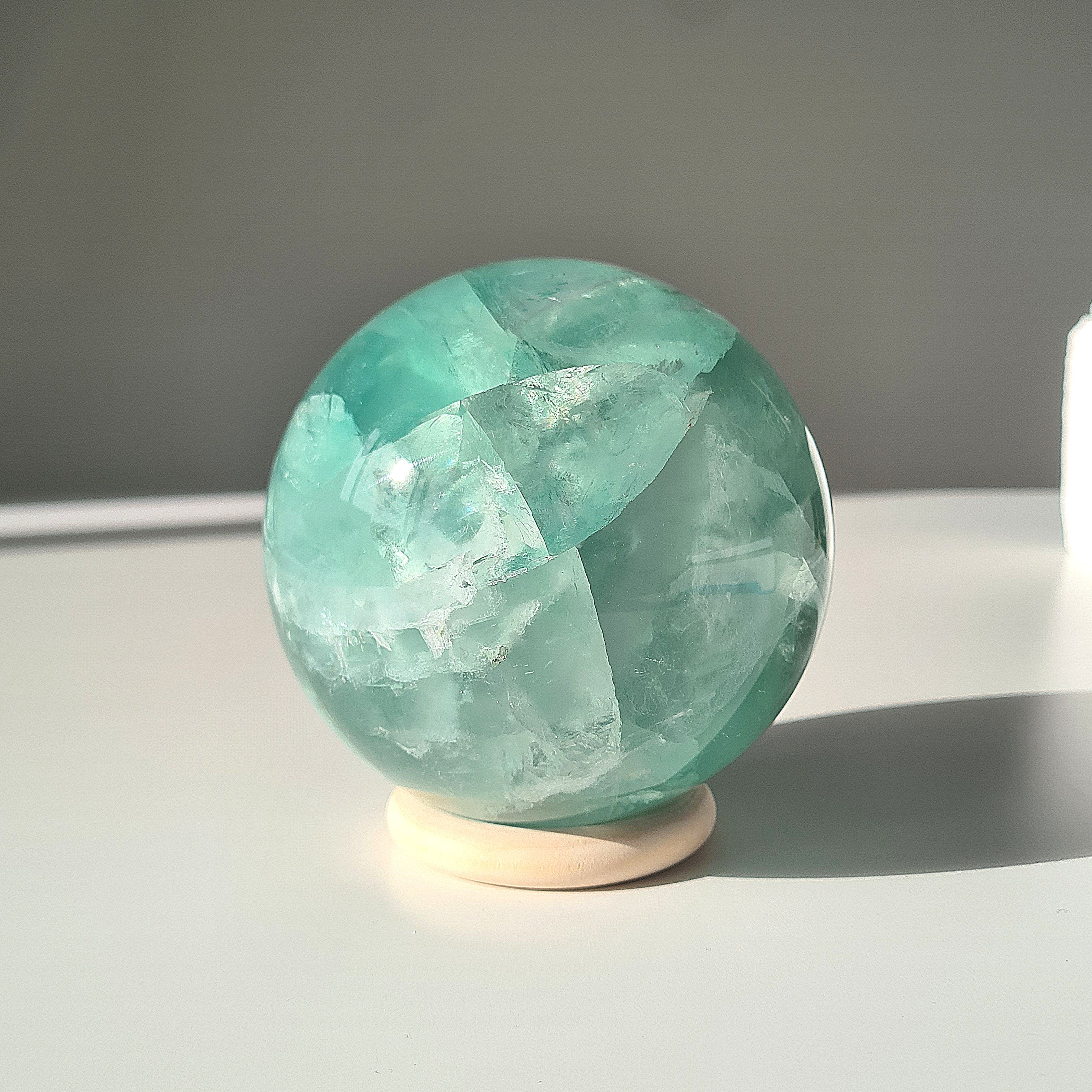 Fairy Dream Frozen Lake Fluorite Sphere | Appx 1.7 kg