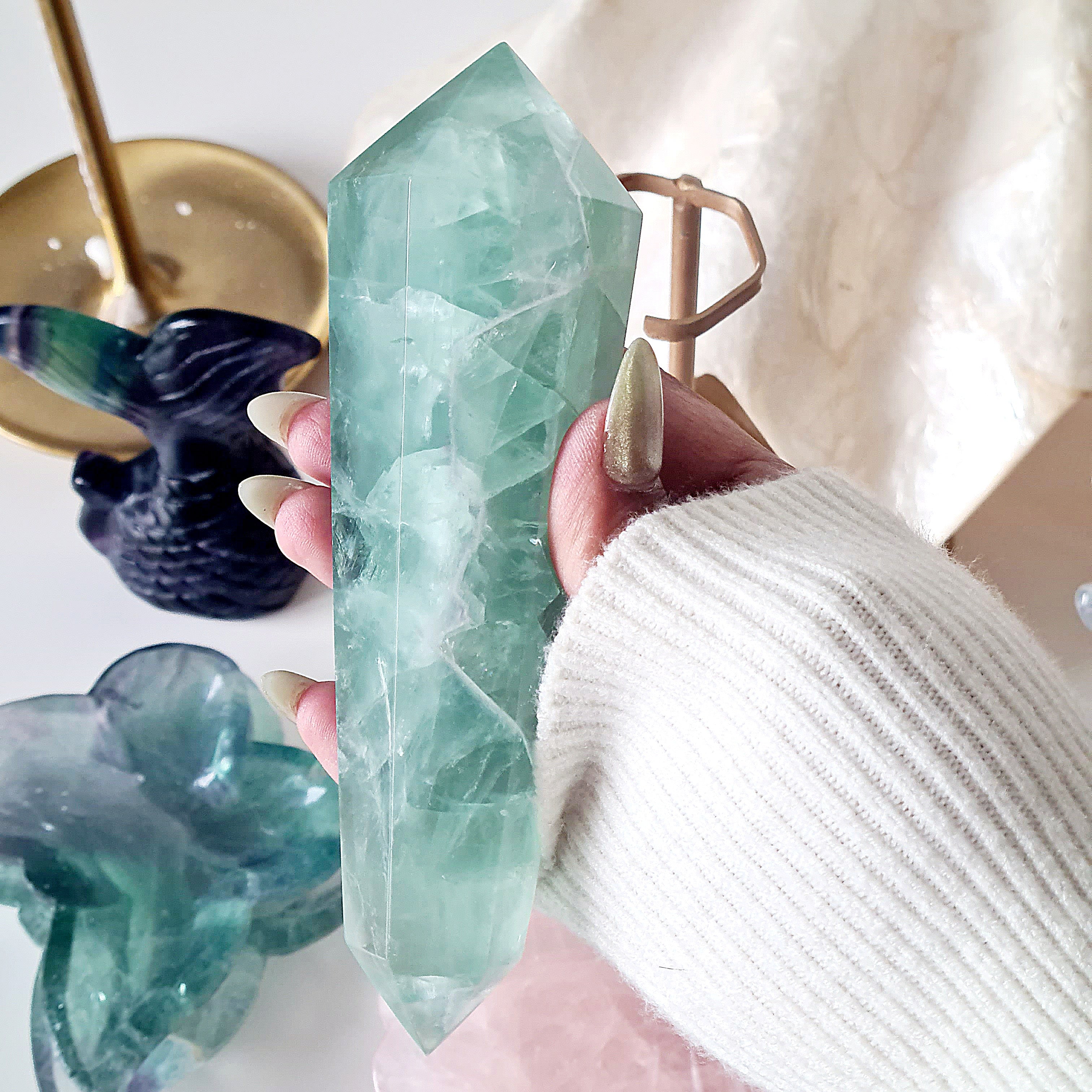 Fluorite DT with stand | D | 334 g | 14 cm