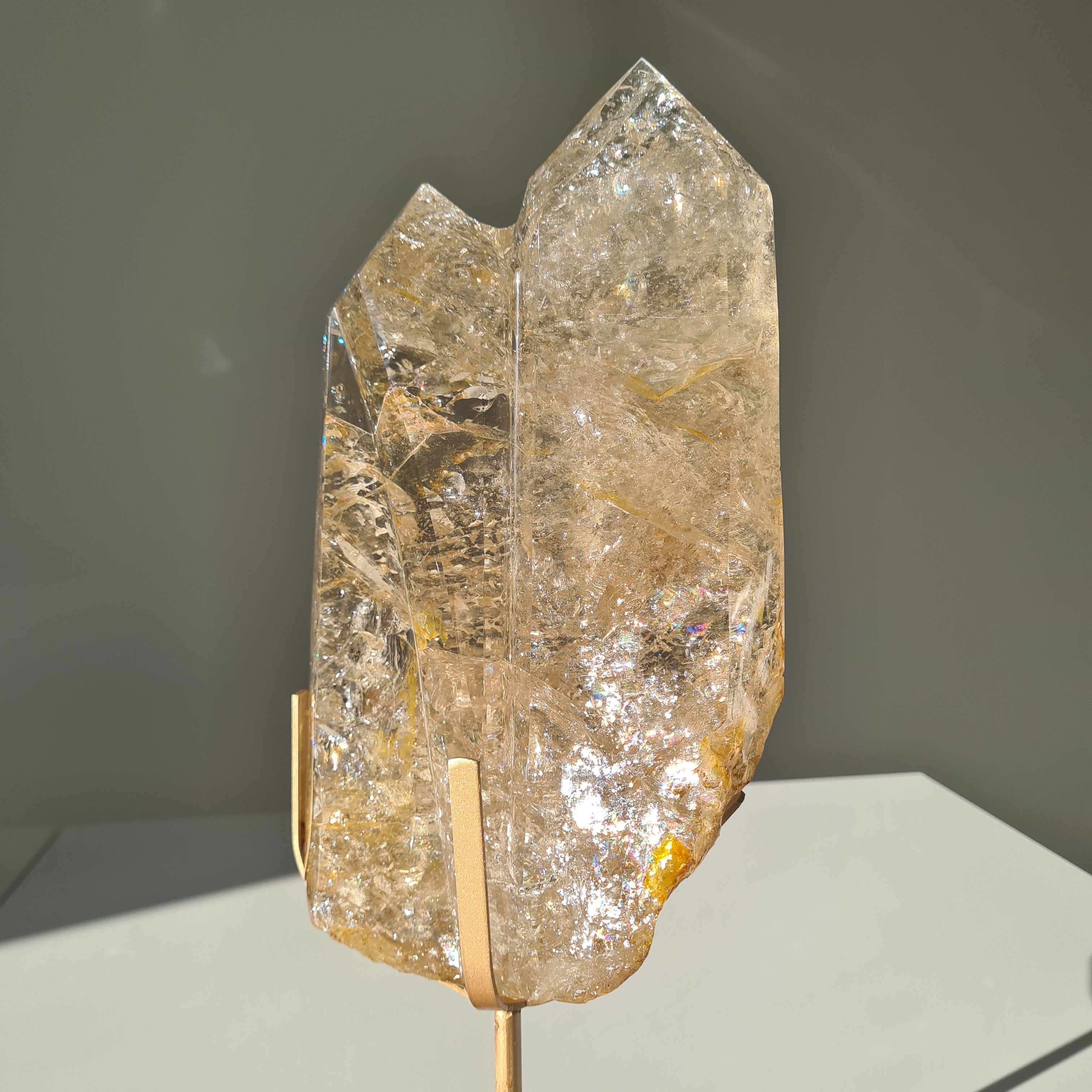 Citrine Cathedral Statement Piece on Stand | 32.5 cm with stand