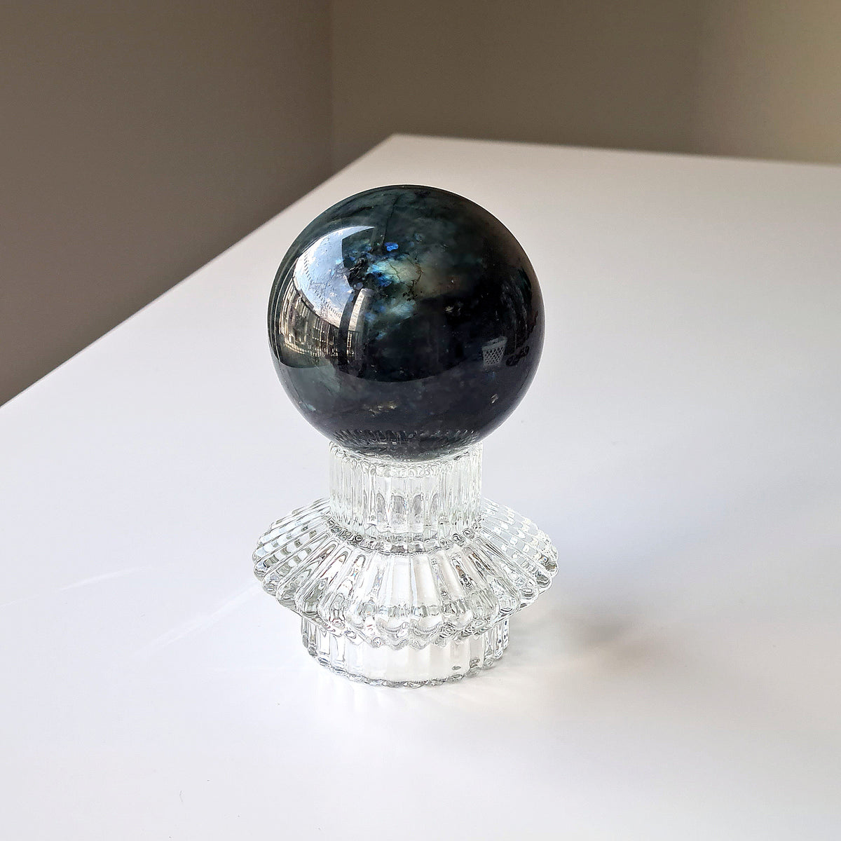 Labradorite Crystal Sphere With Stand | Piece E