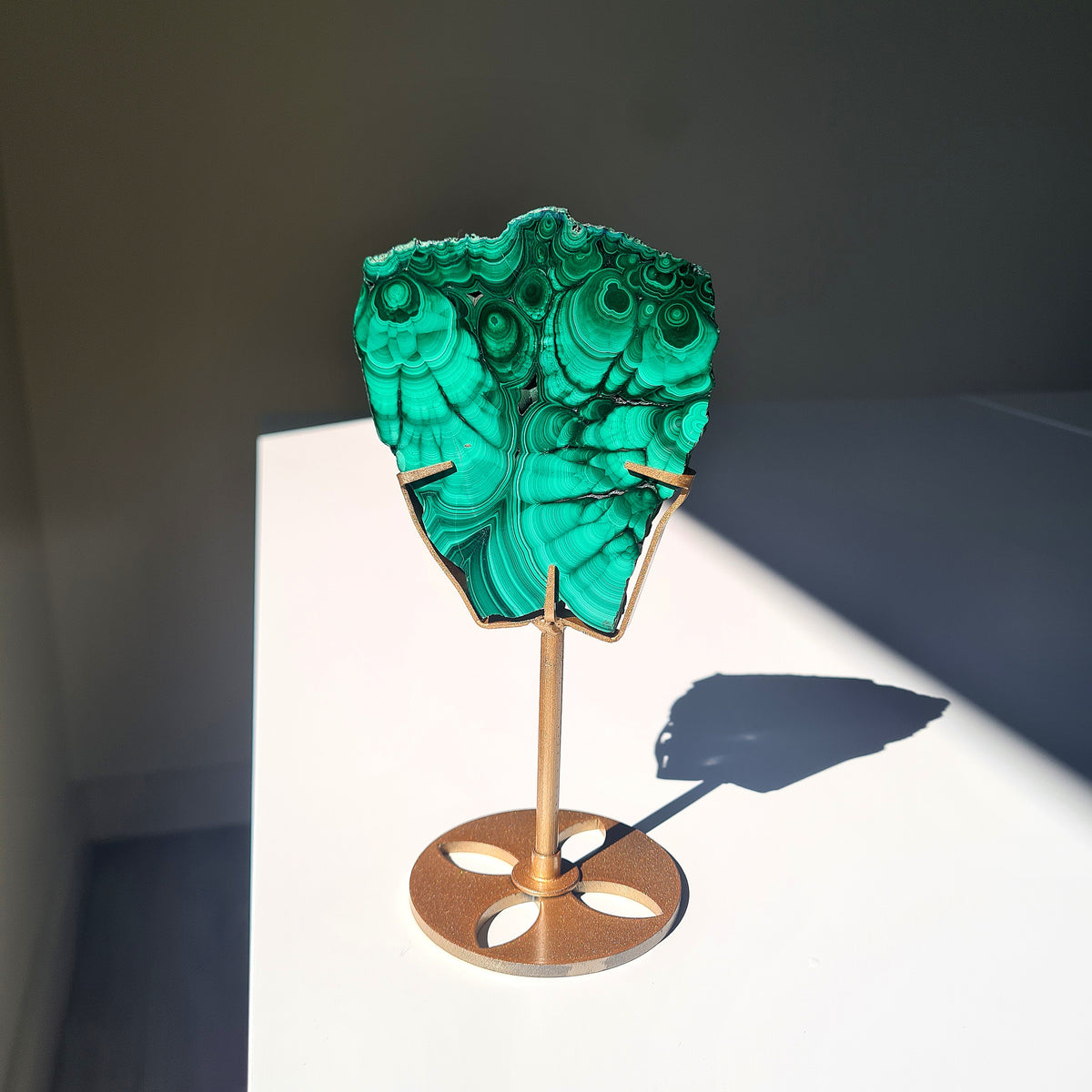 Malachite Crystal Portal | Custom Stand | Piece D
