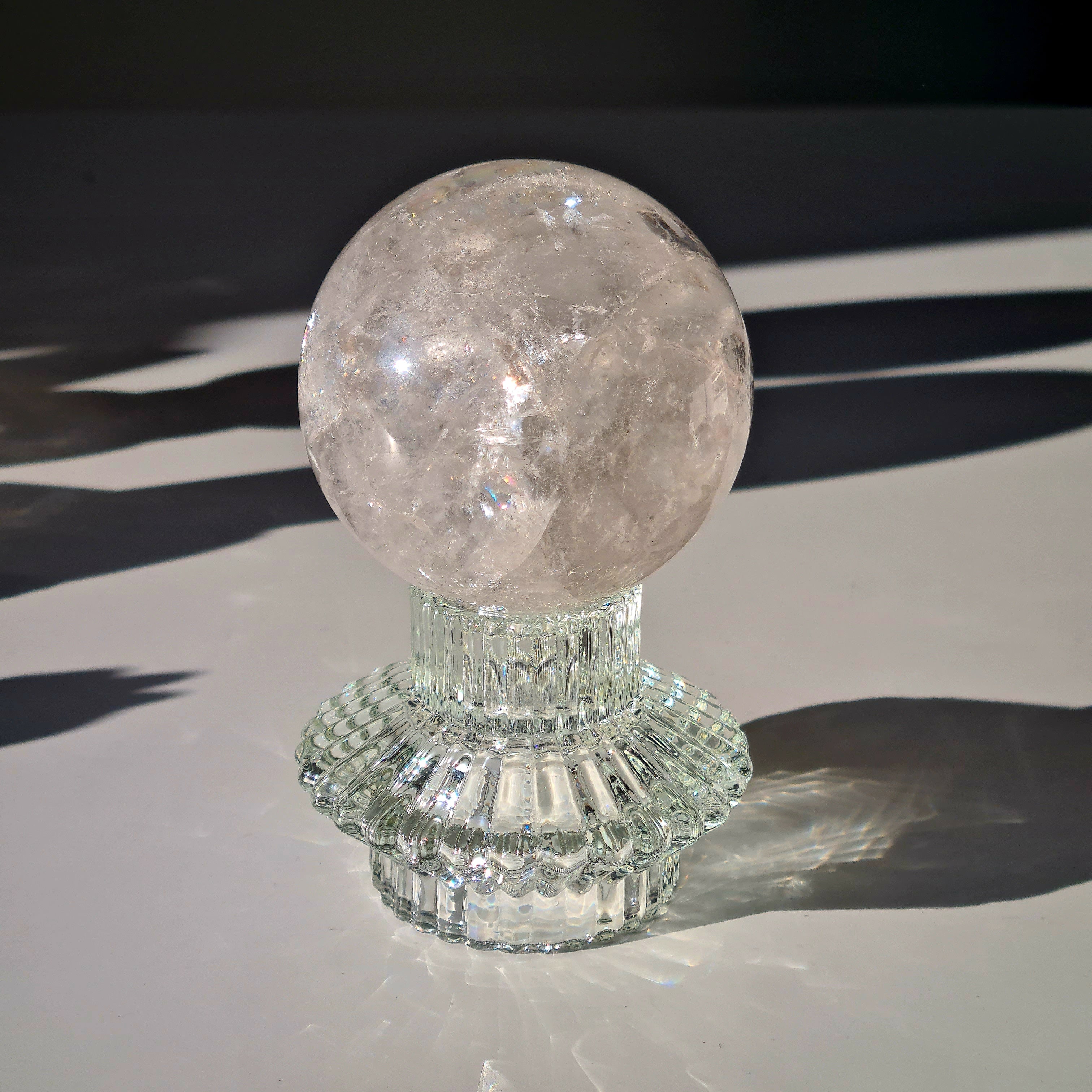 Clear Quartz Sphere With Stand | 7.3 cm