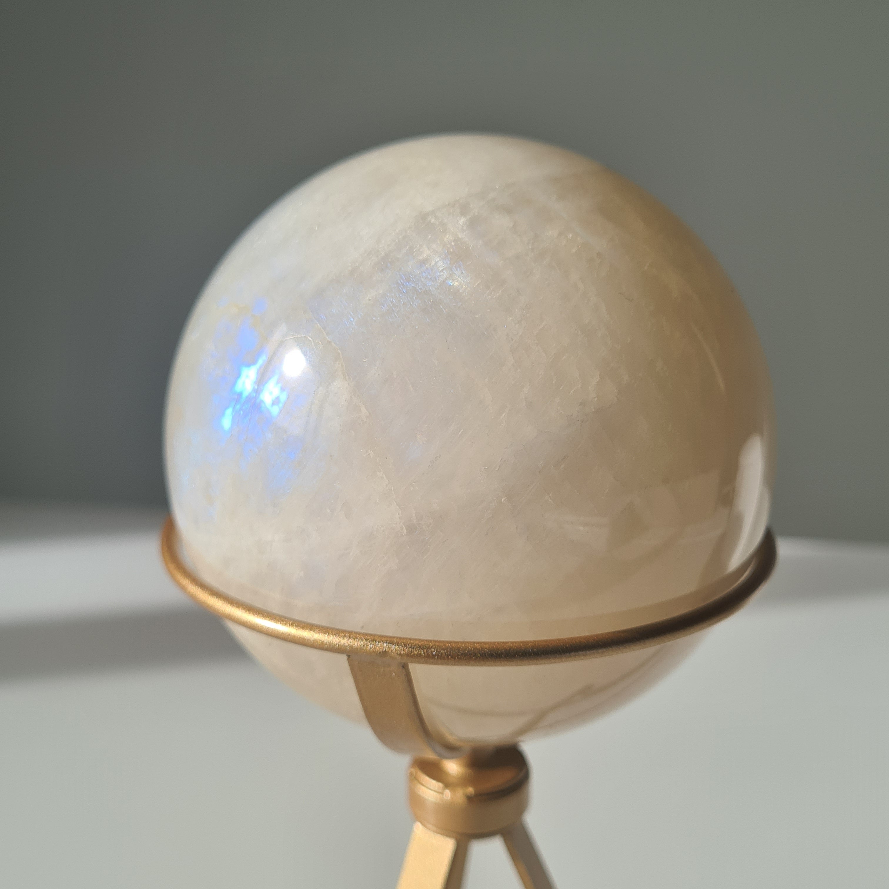 Moonstone Sphere with Blue Flash on custom stand  ✨ | B | Appx 800 g