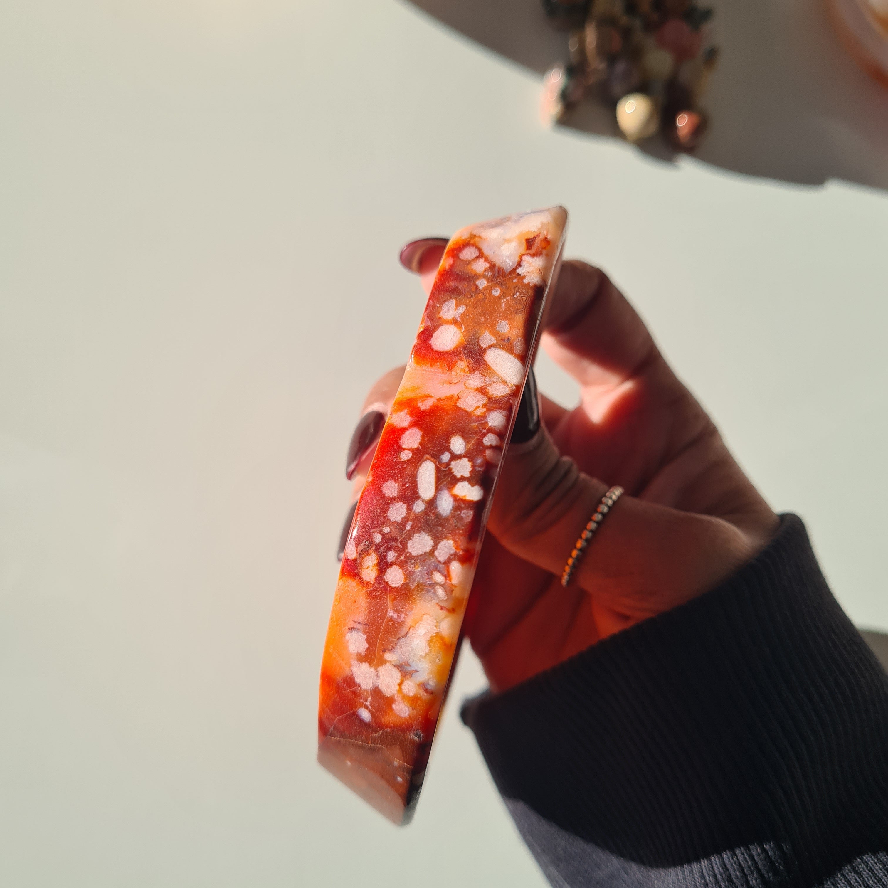 Carnelian Flower Agate Bowl | C | 12 cm