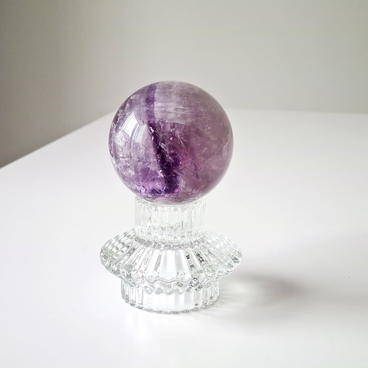 Amethyst Phantom Sphere with stand