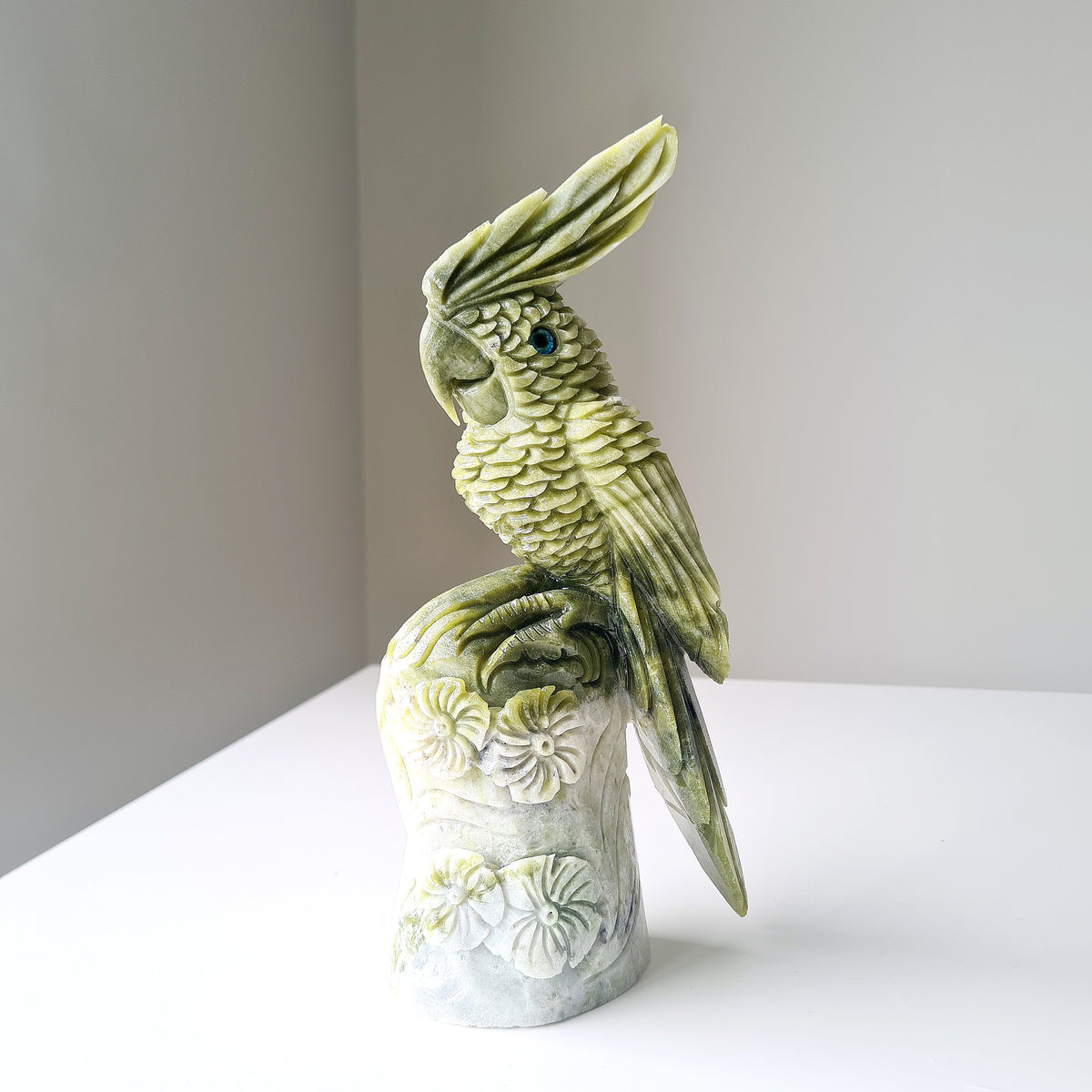 Jade Crystal Bird | 25 cm tall | Handcarved