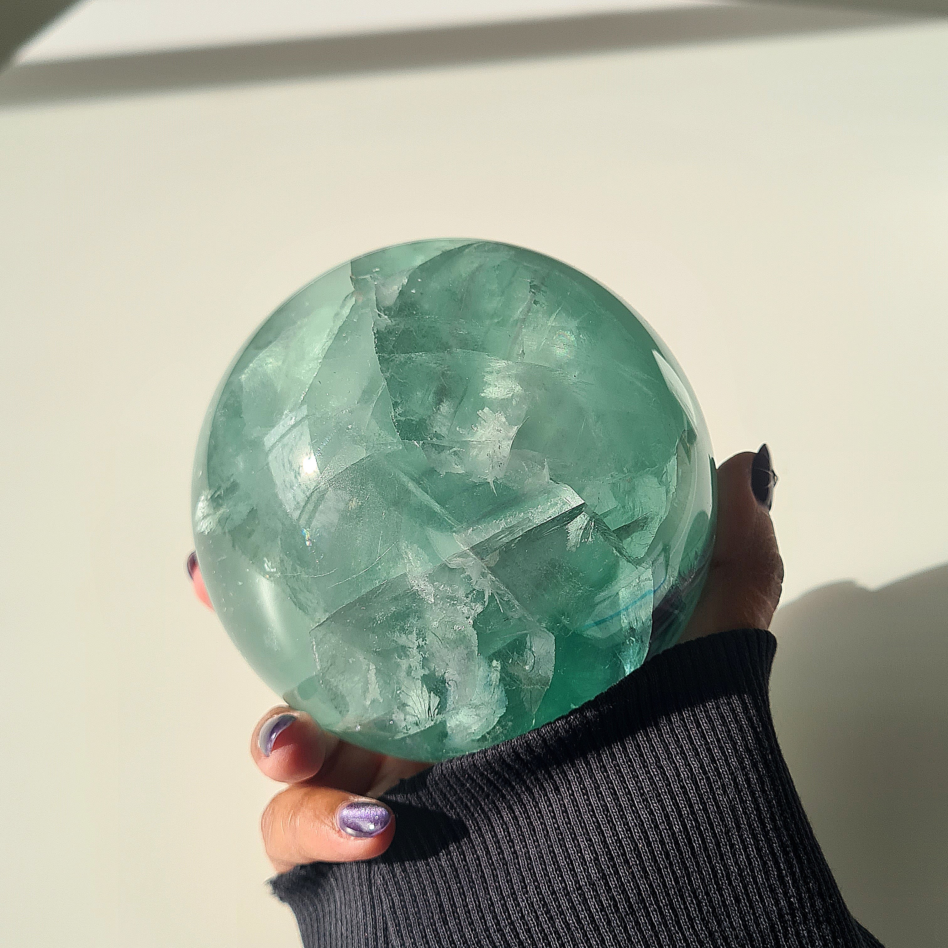 Fairy Dream Frozen Lake Fluorite Sphere | Appx 1.7 kg