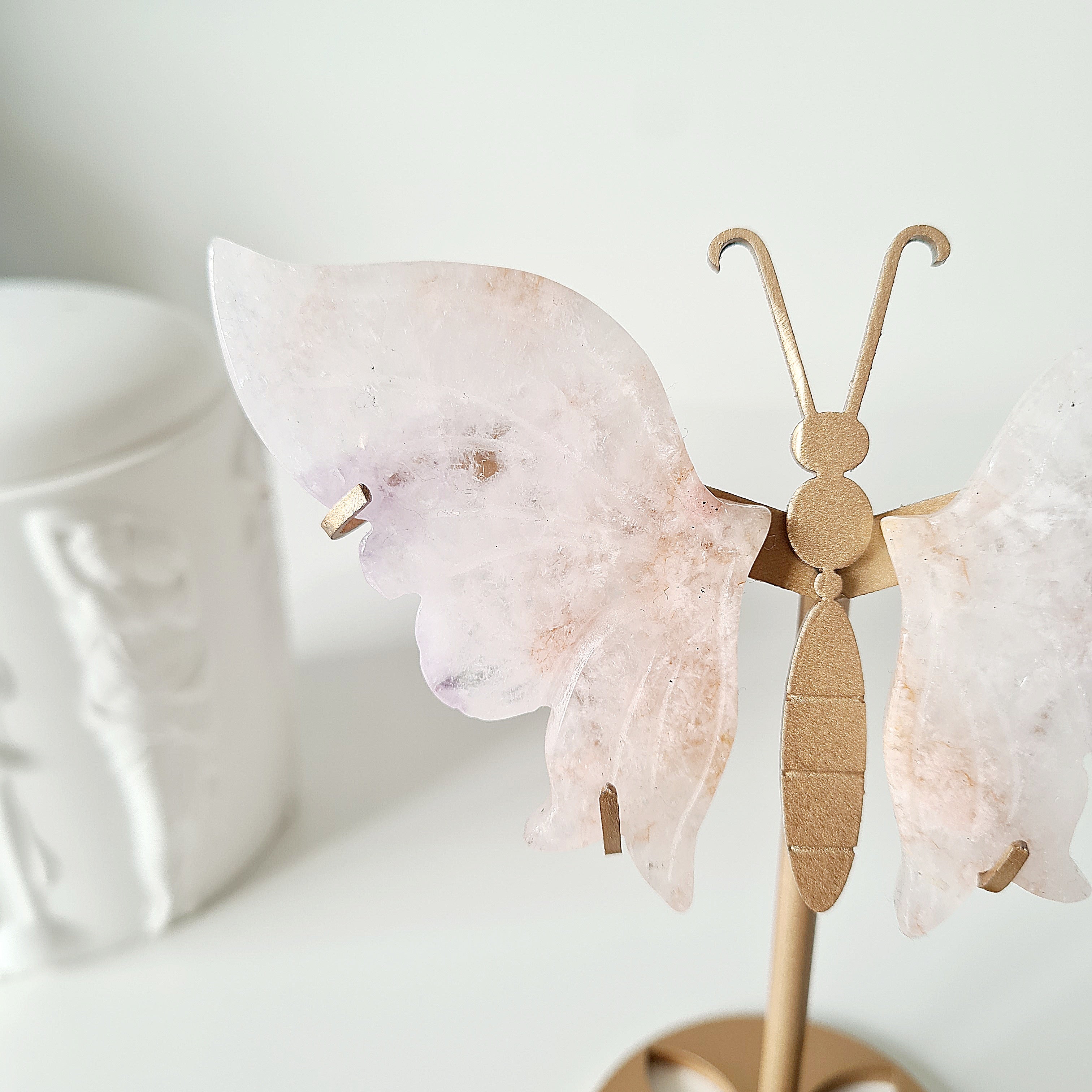 Flower Agate Butterfly 🦋 | Small | 13.9 cm tall with stand