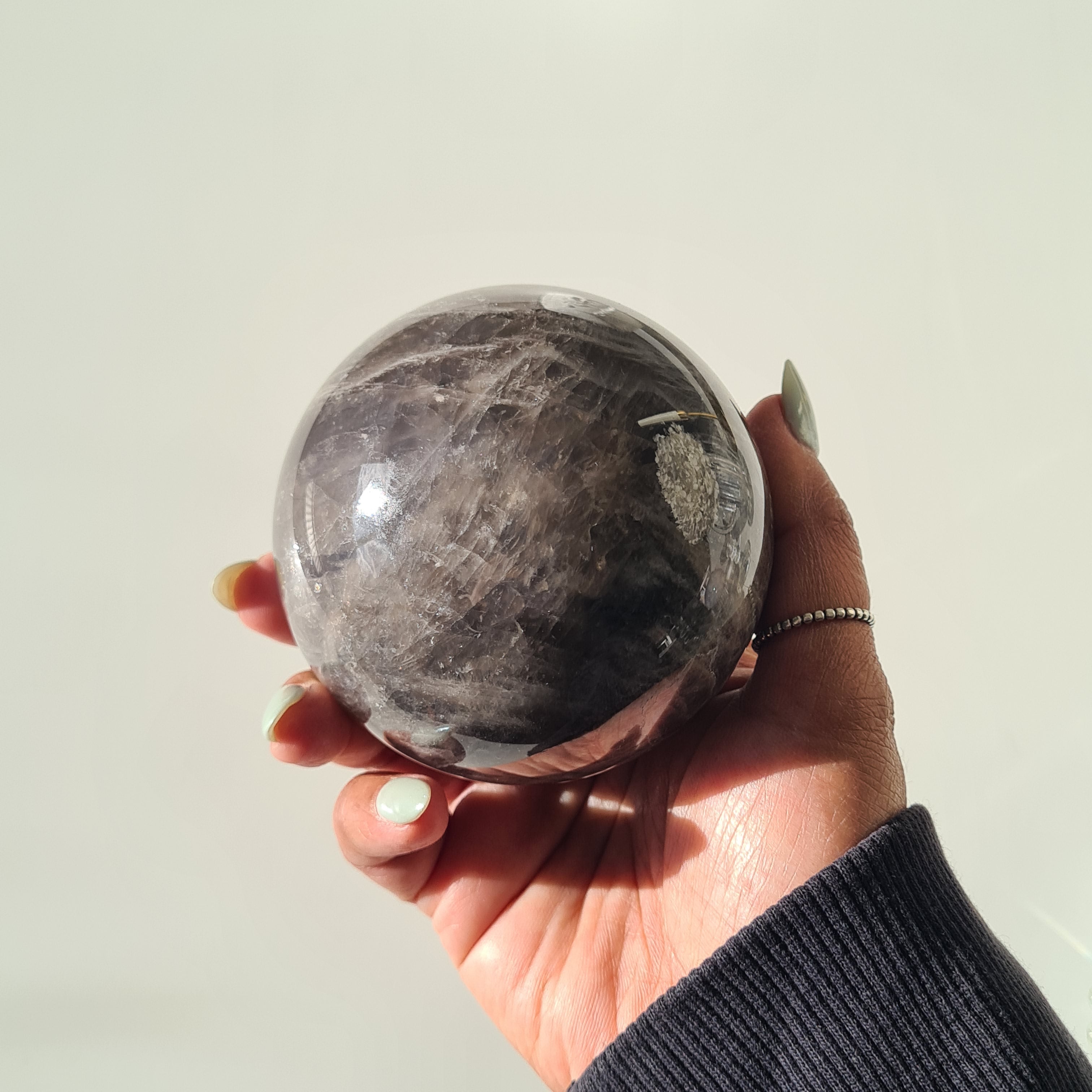 Blue Rose Quartz Sphere with stand | D | 630 g