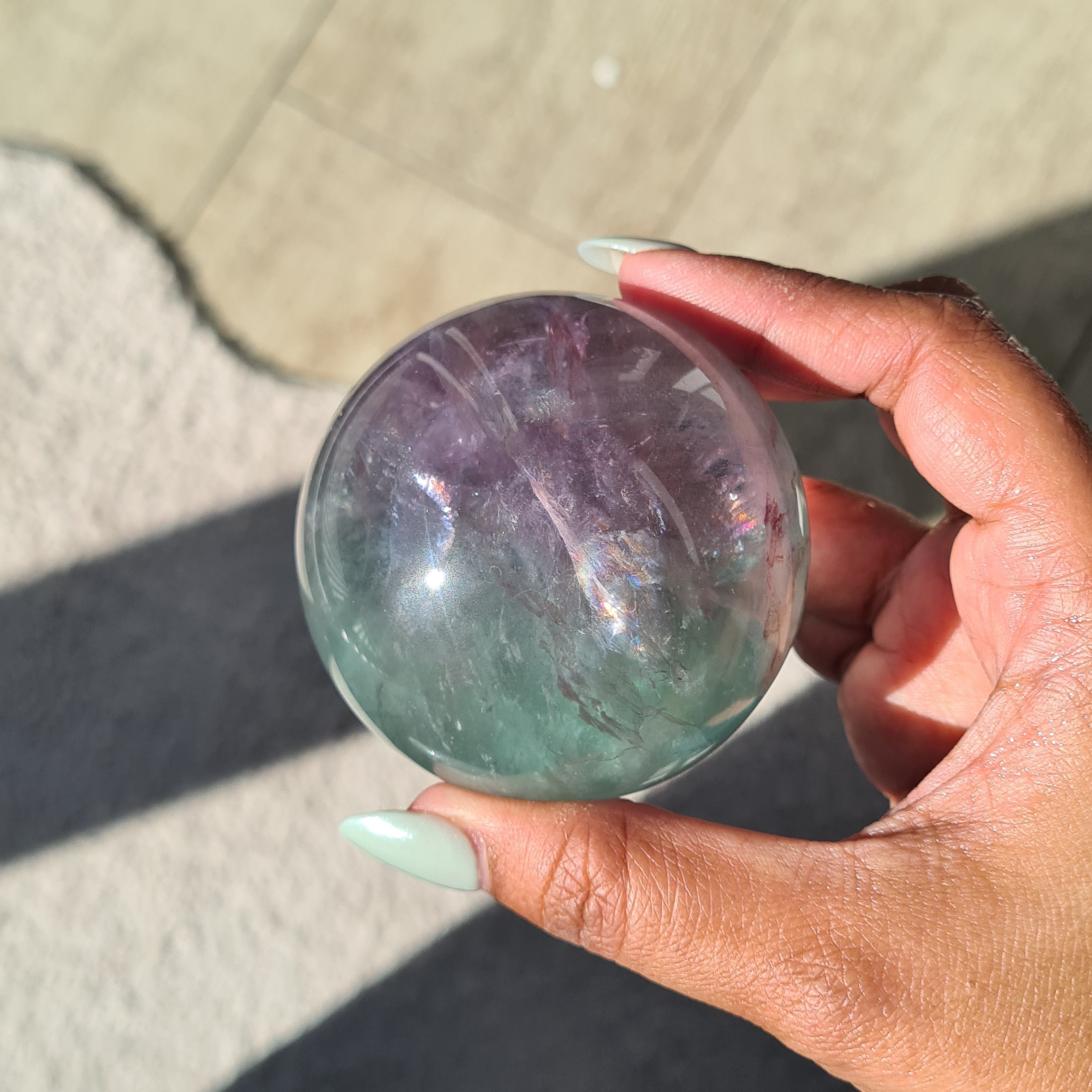 Fluorite Crystal Sphere with stand | B | 390 g