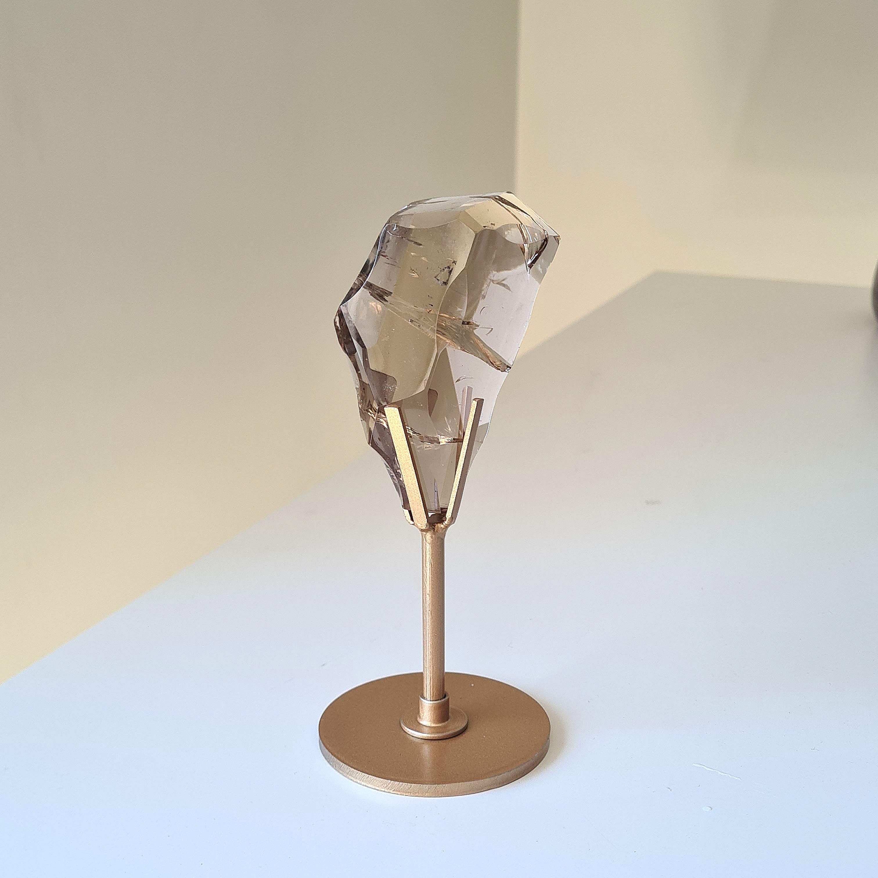 Gemmy Smokey Quartz on Custom Stand | Appx 7.8 cm gem
