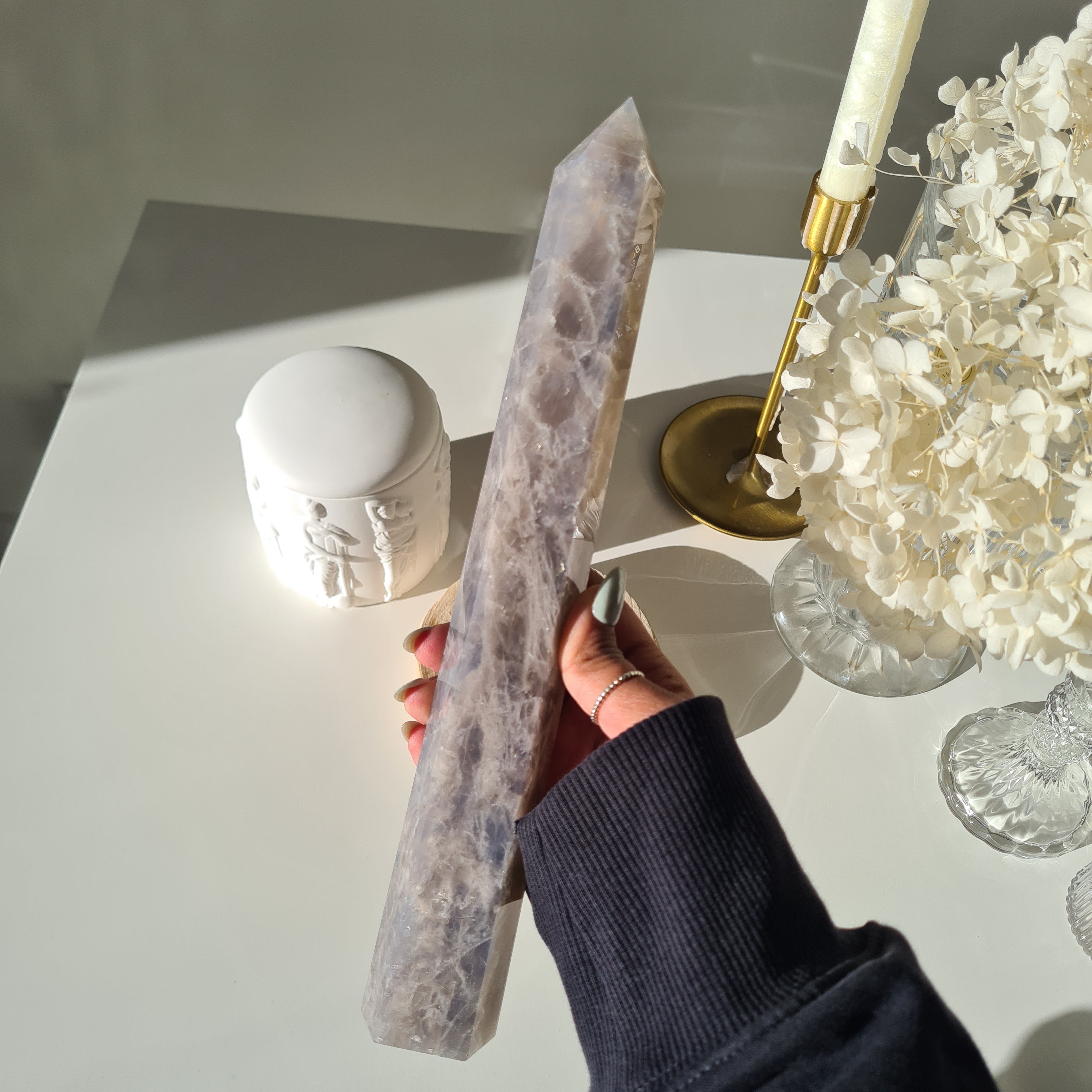 Blue Rose Quartz Tower | B | 640 g