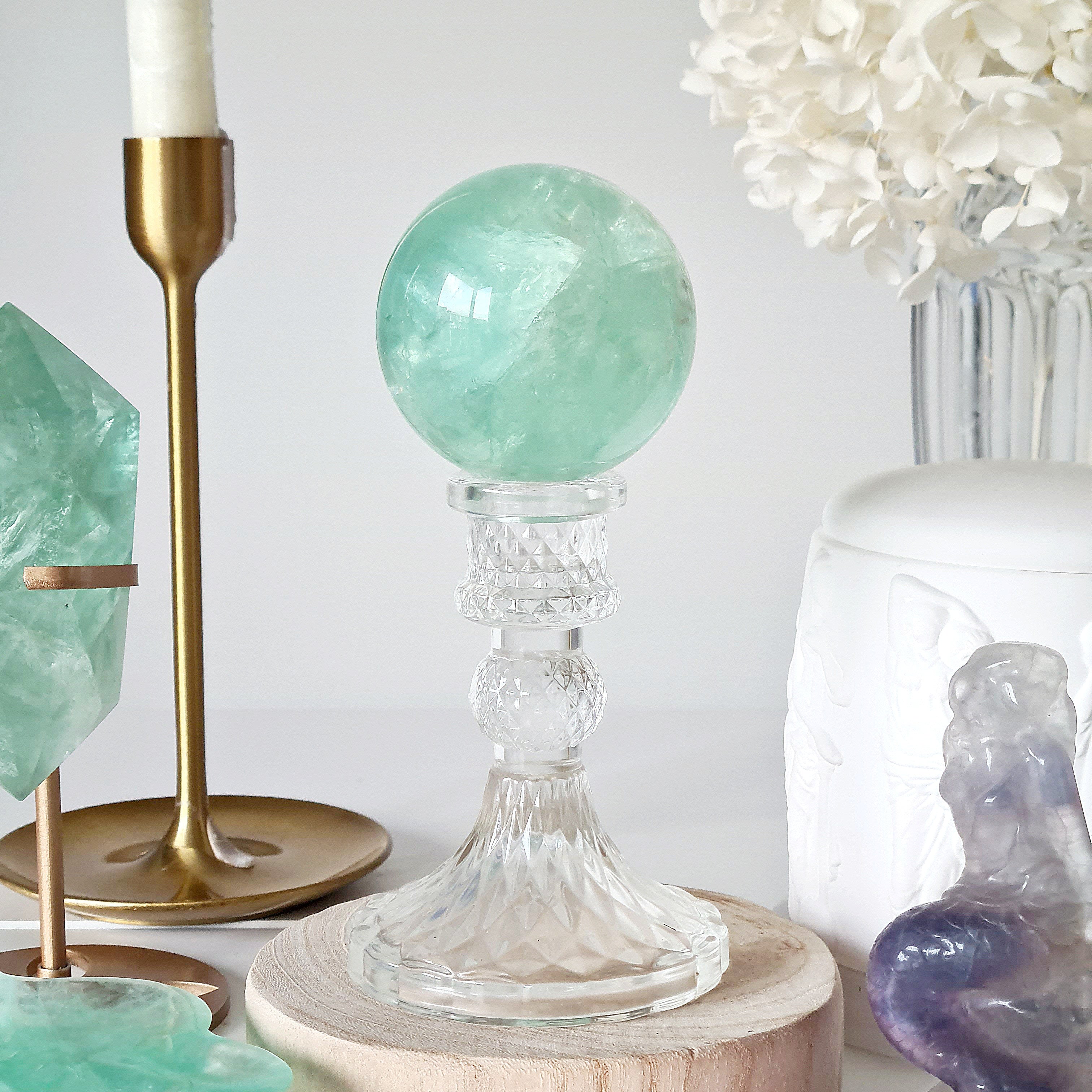 Blue Lake Fluorite with stand  | C |  423 g