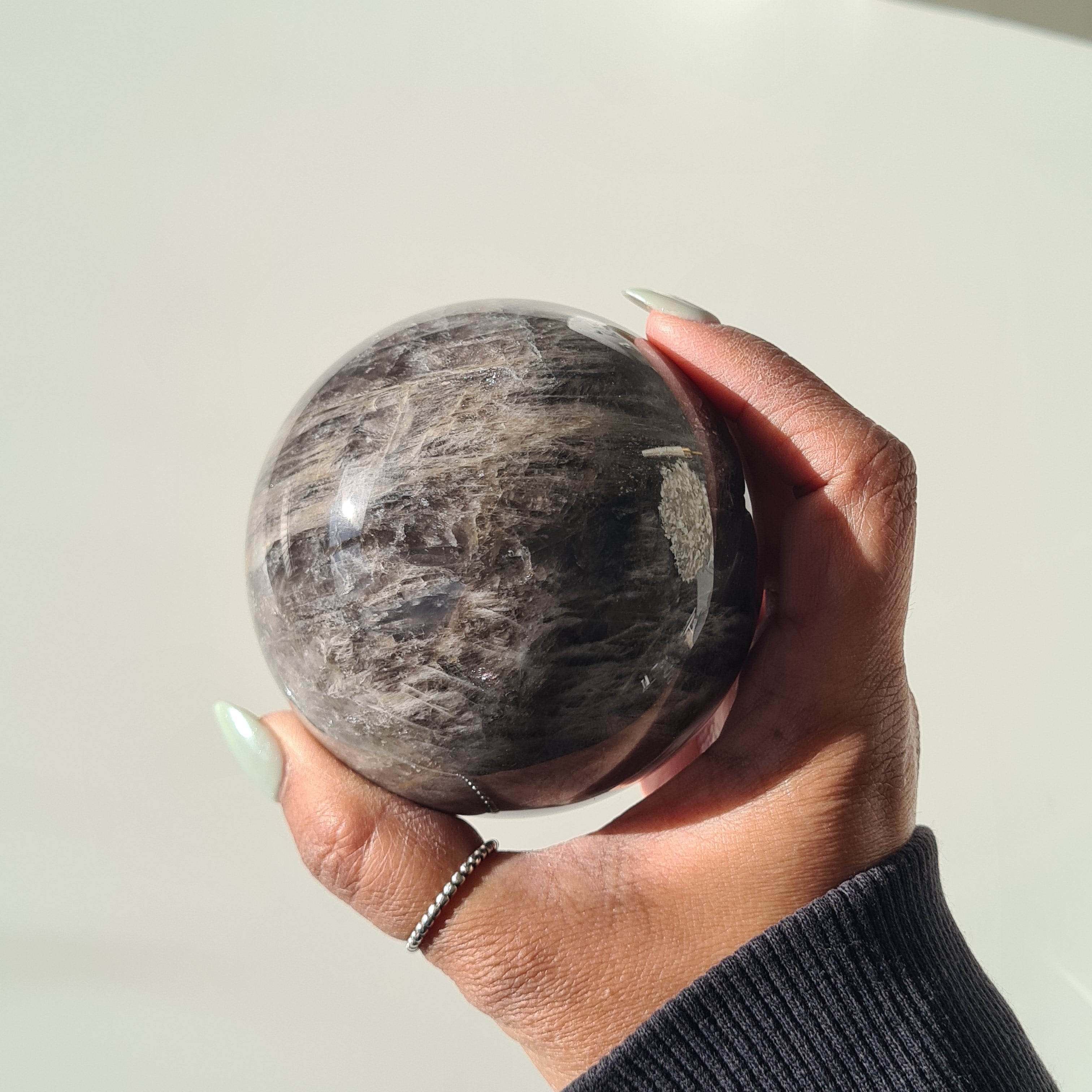 Blue Rose Quartz Sphere with stand | D | 630 g