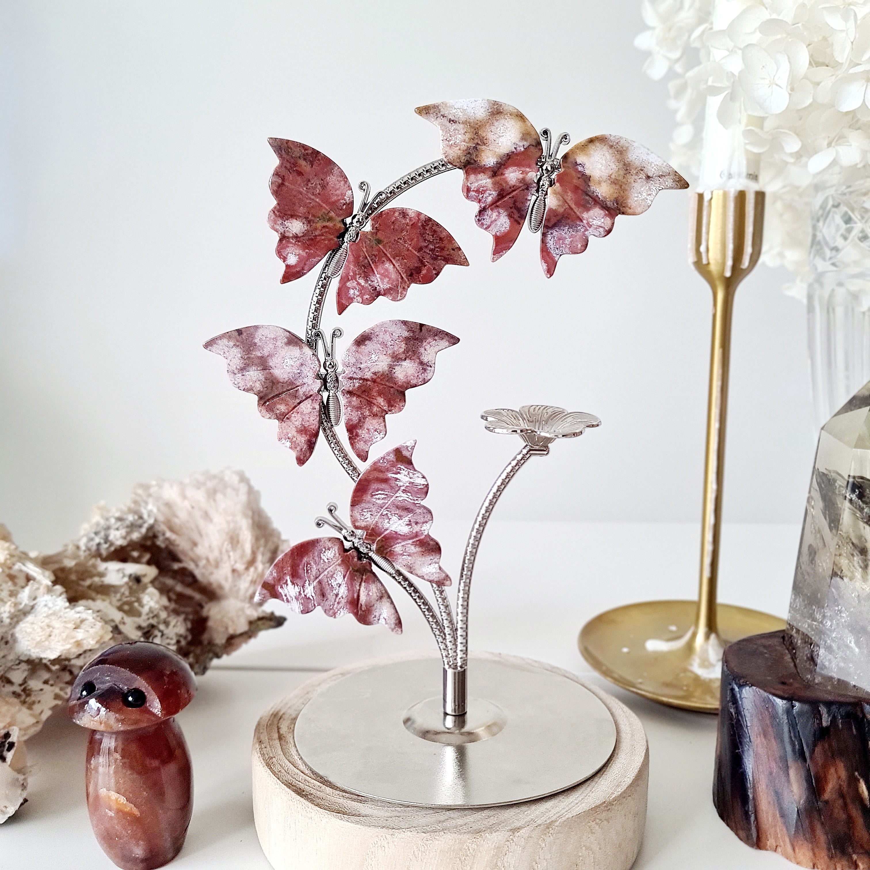 Ocean Jasper Butterflies on stand | Light Weight