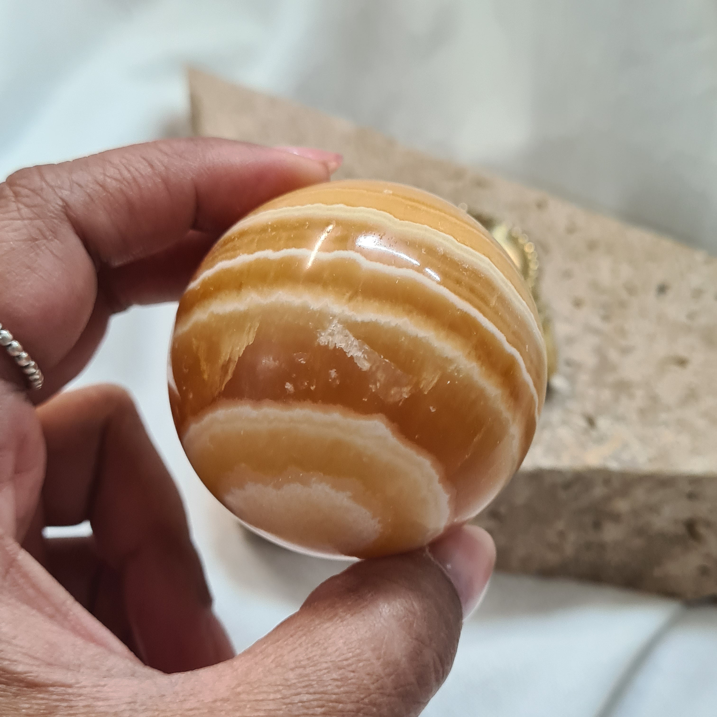 Orange Calcite 🍊 with brass stand | 162 g