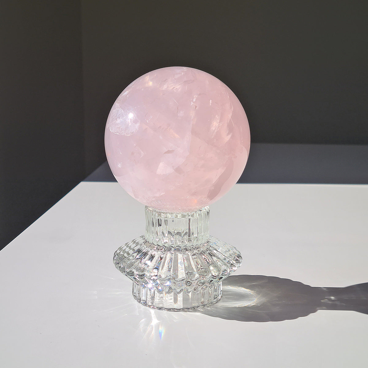 Rose Quartz Sphere 🍬 | With Sphere Stand