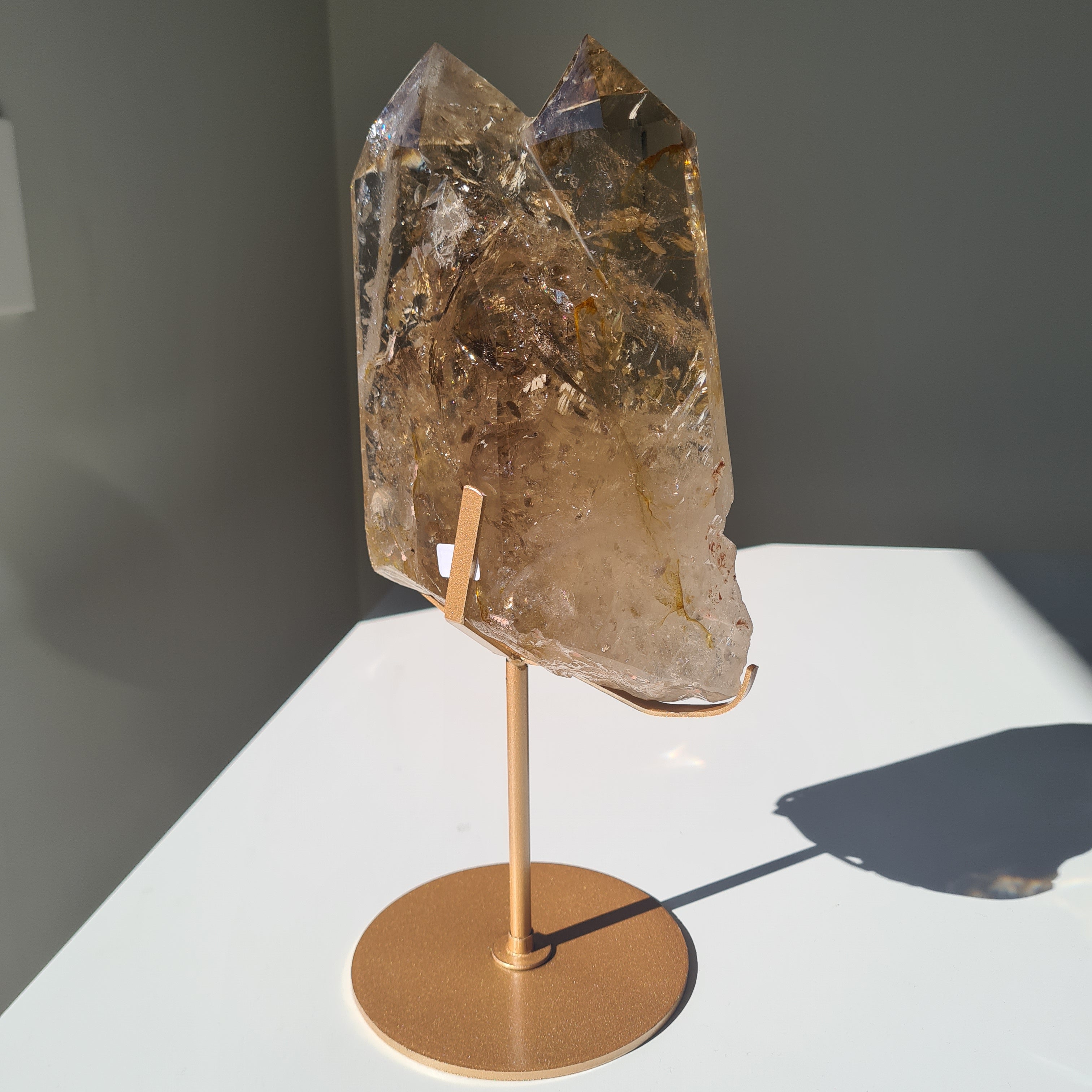 Smokey Citrine Cathedral With Stand| 1.9 kg | Appx 30 cm tall with stand