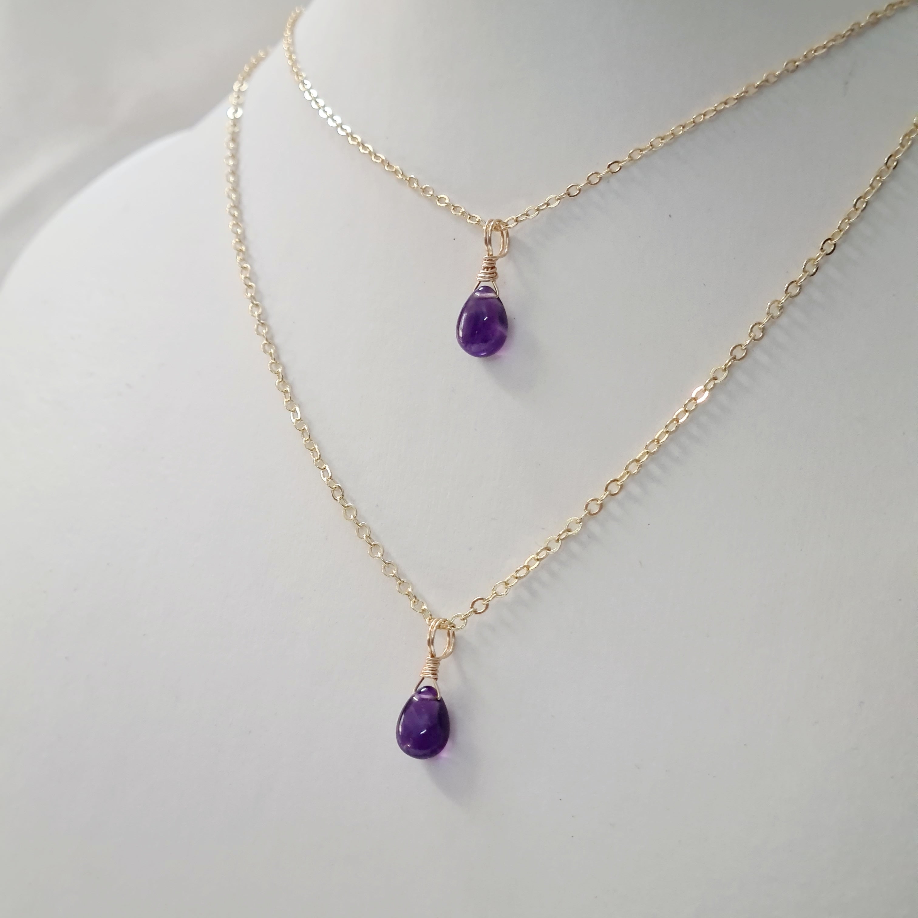 Amethyst Necklace ~ Deep Calm & Abundance (Gold)