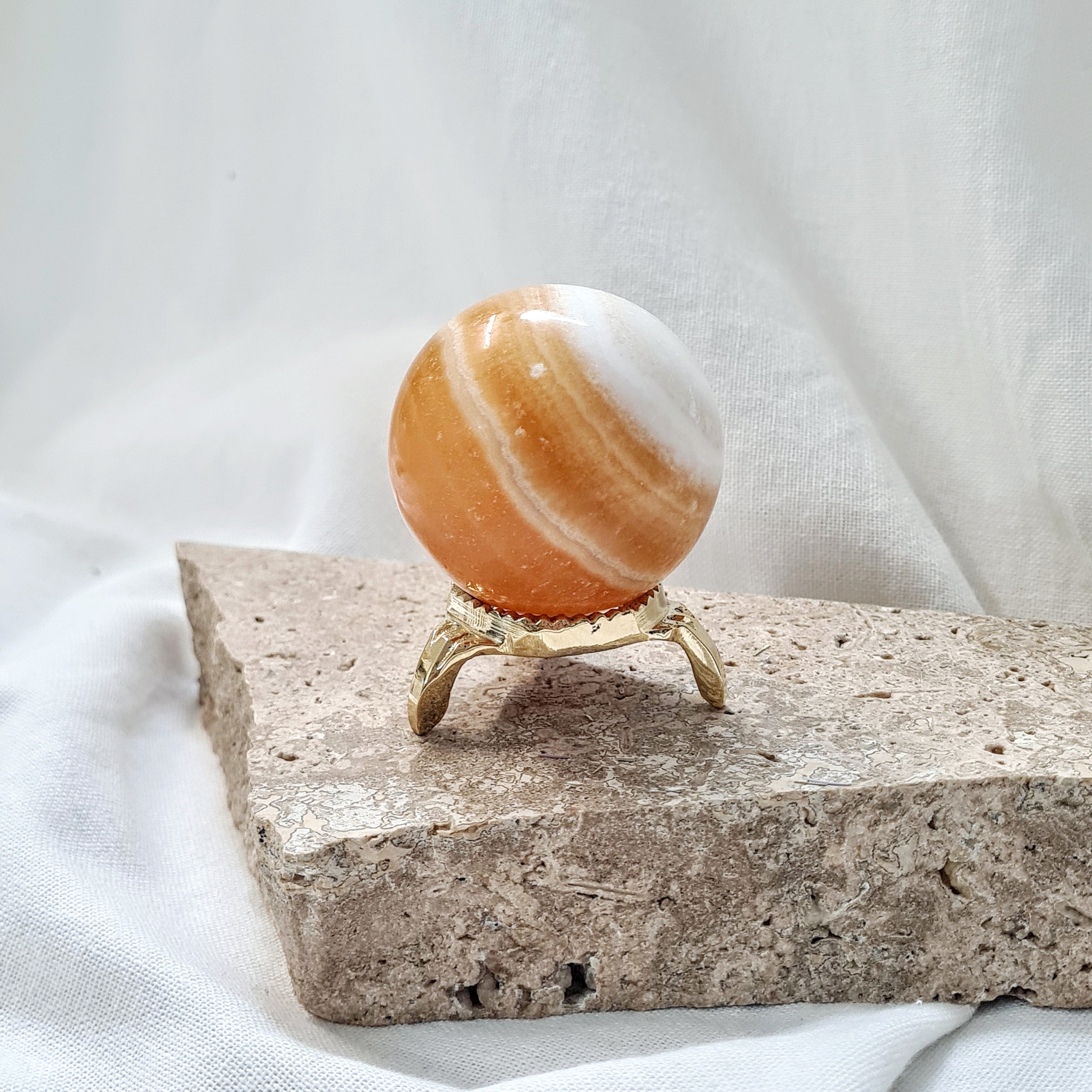 Orange Calcite 🍊 with brass stand | 168 g