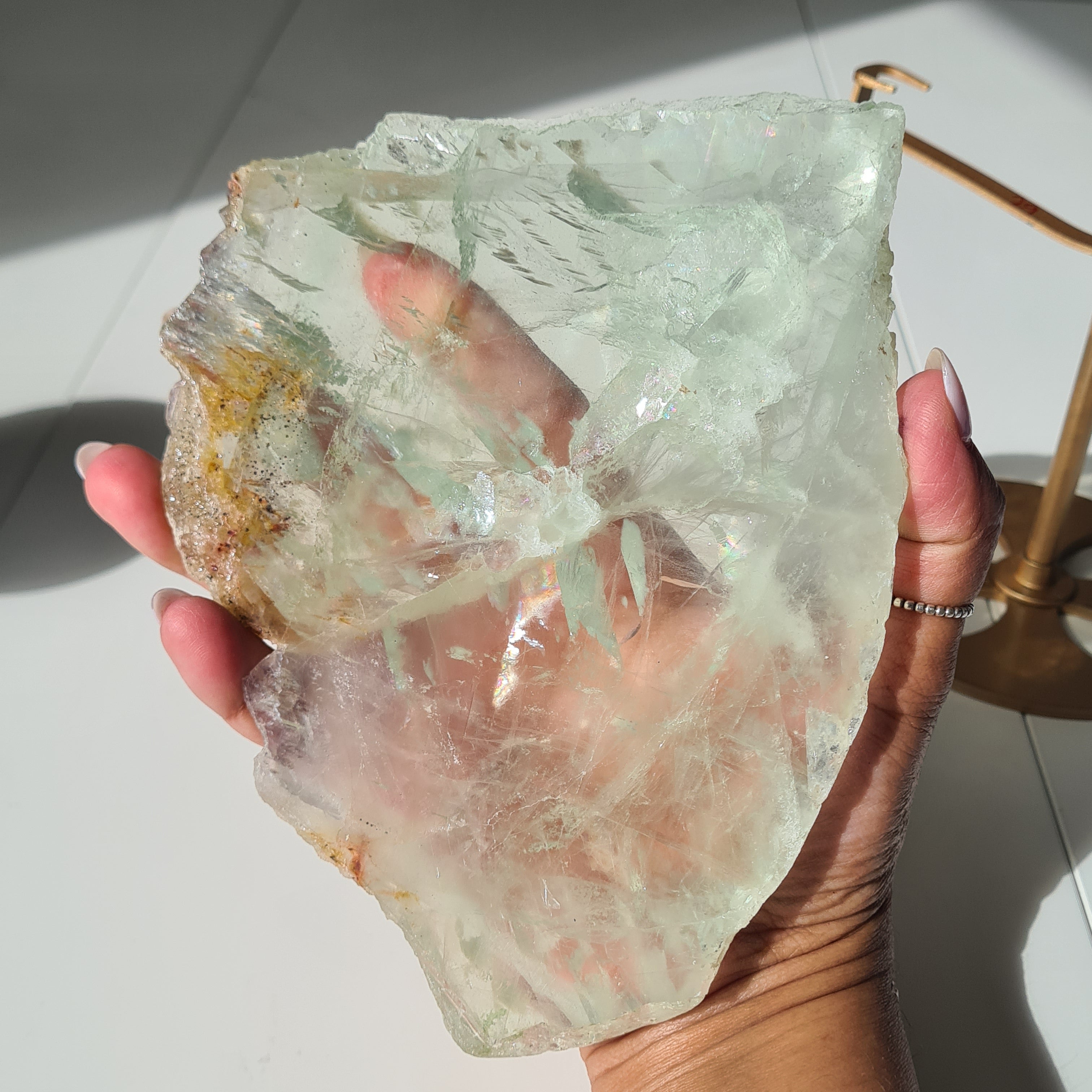 Frozen Lake of Dreams Fluorite Portal on Stand | 21 cm with stand